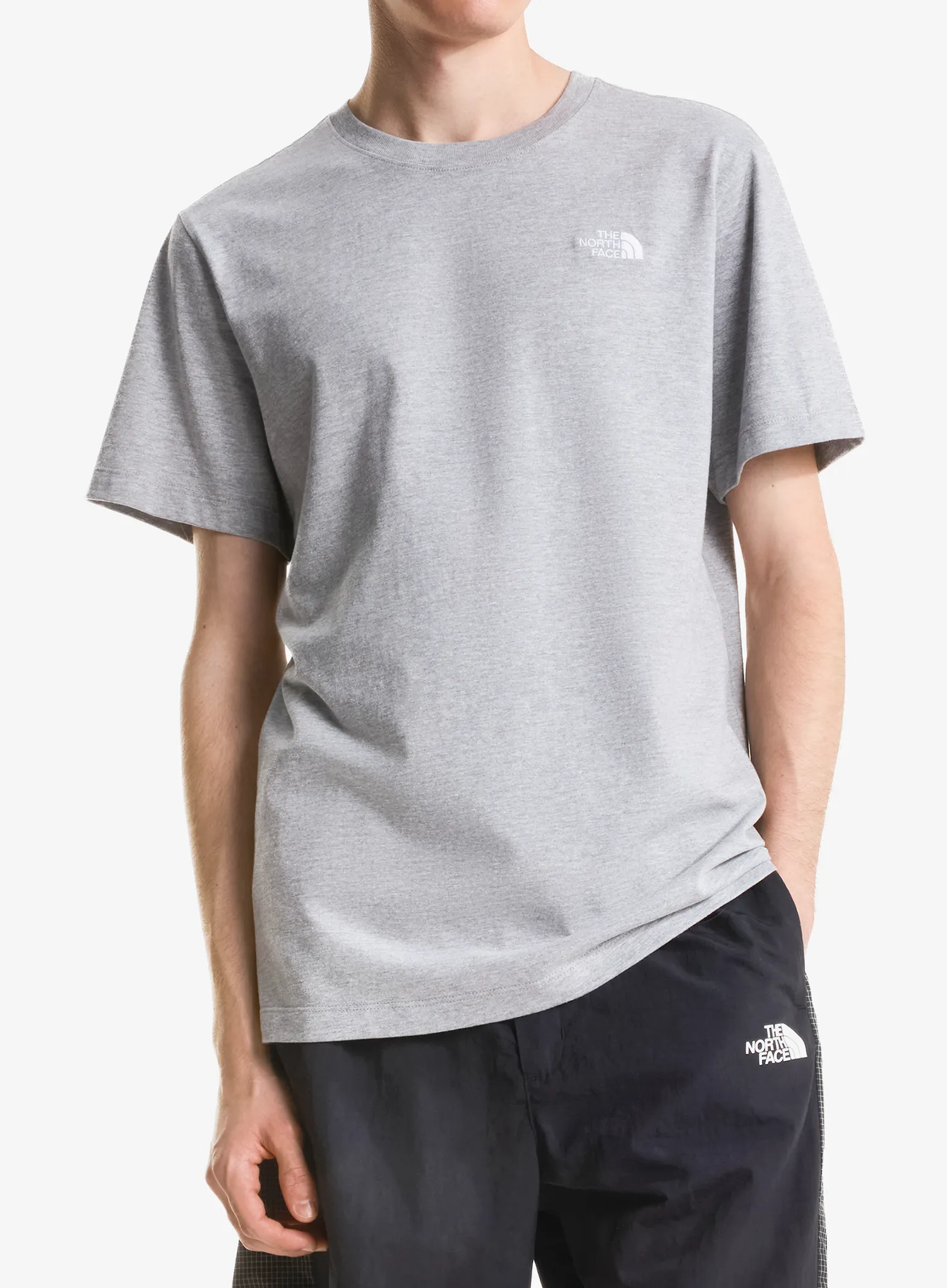Памучна тениска The North Face Evolution Simple Dome Regular SS - pale grey