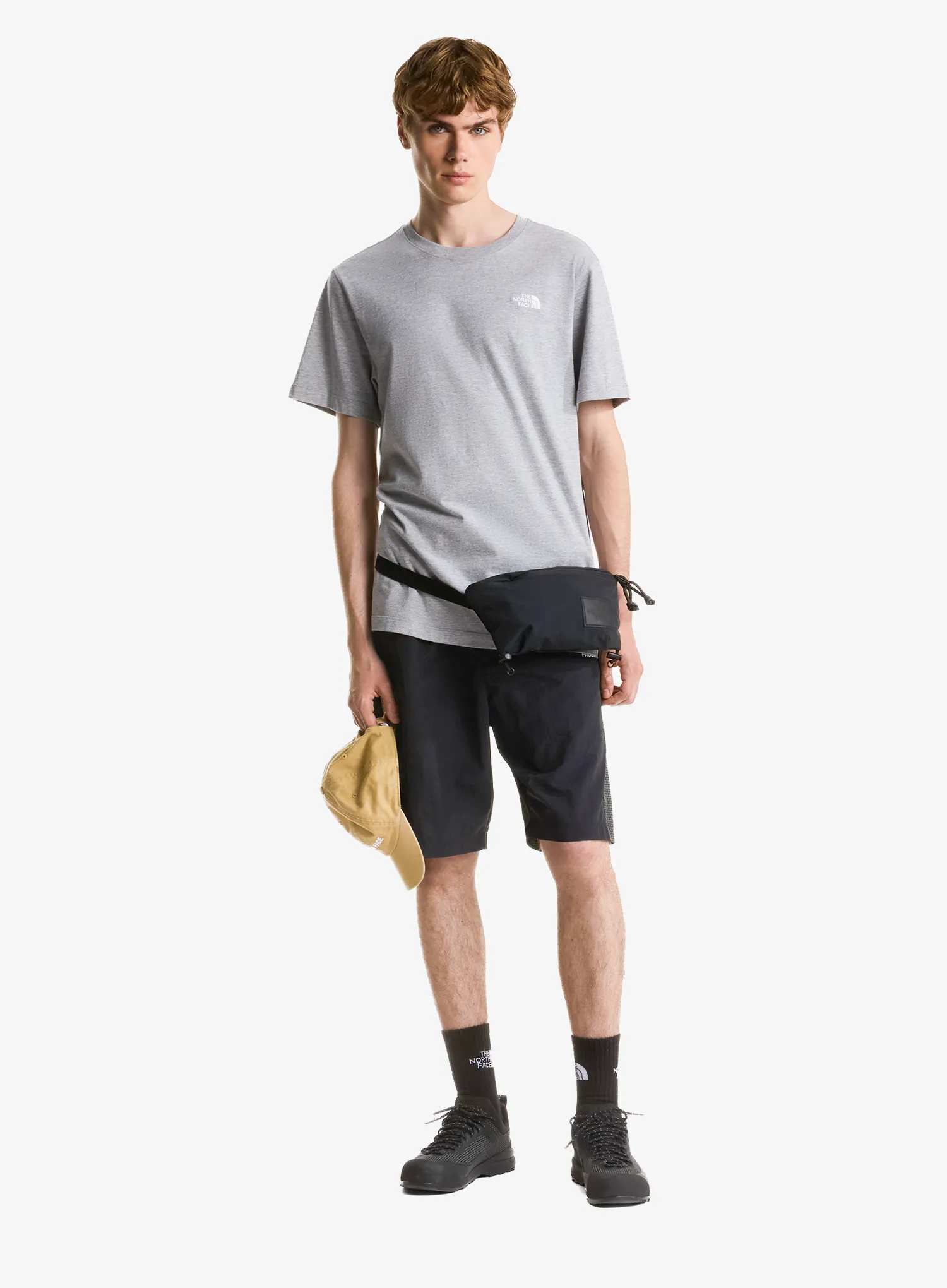 Памучна тениска The North Face Evolution Simple Dome Regular SS - pale grey