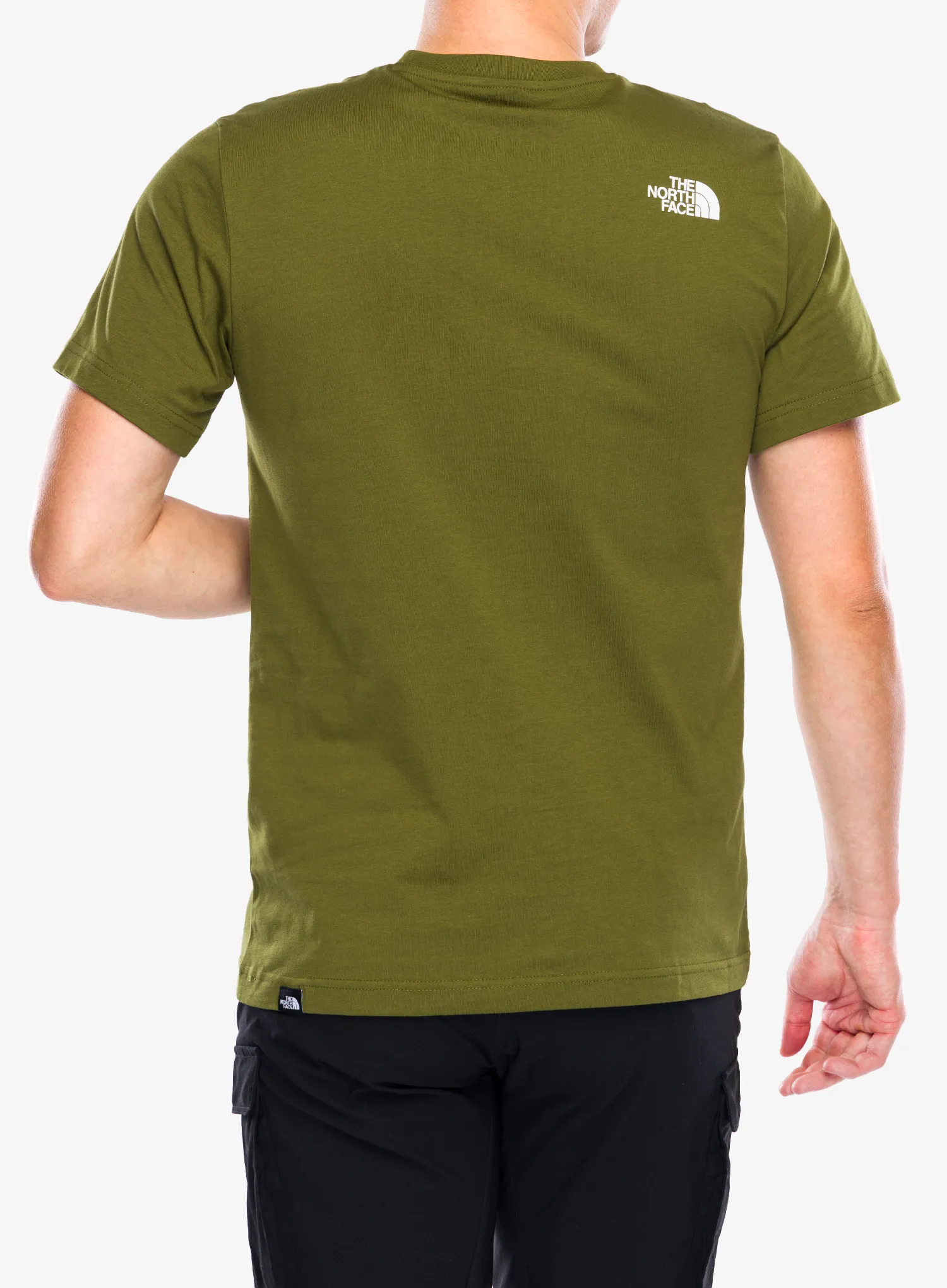 Памучна тениска The North Face S/S Easy Tee - forest olive/tnf white
