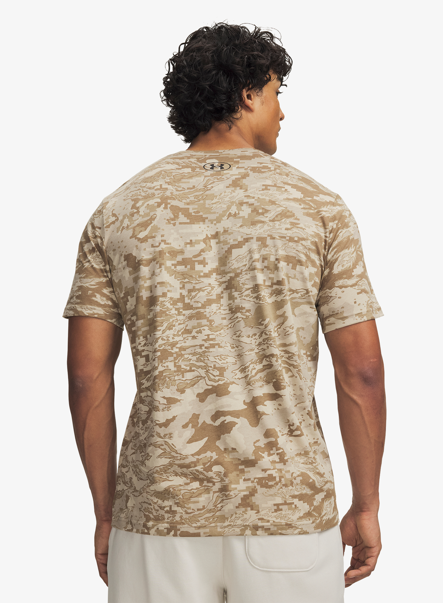 Памучна тениска Under Armour Abc Camo SS - city khaki/black