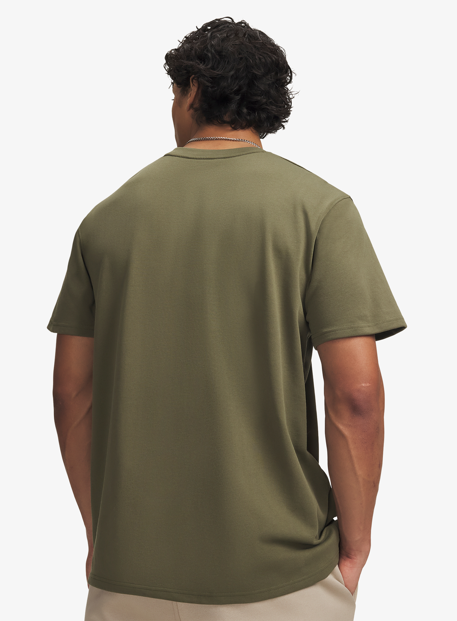 Памучна тениска Under Armour Logo Embroidered Heavyweight SS - marine od green/black