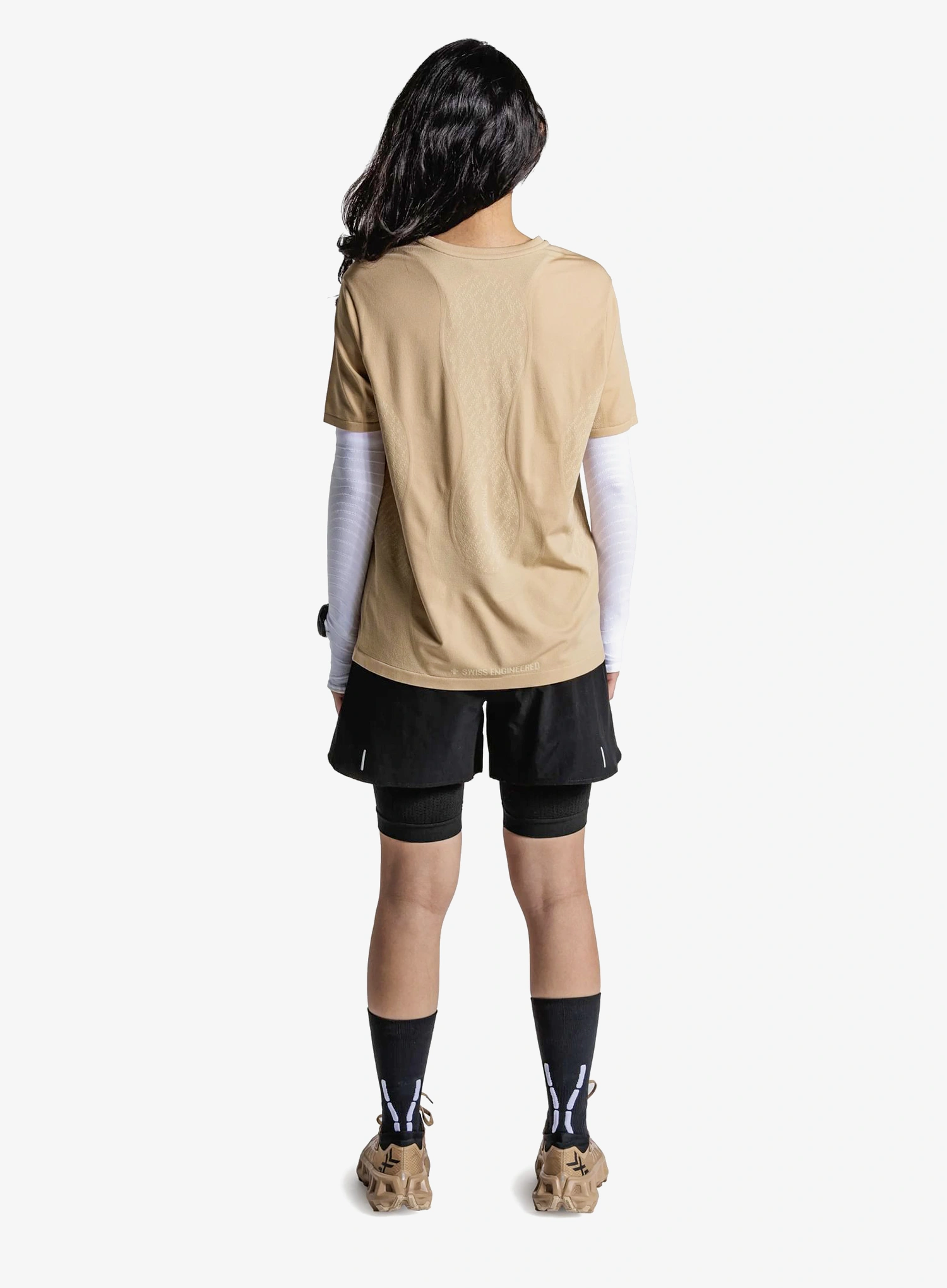 Дамска тениска за бягане X-Bionic Xceed Run Discover Shirt - sand/sand
