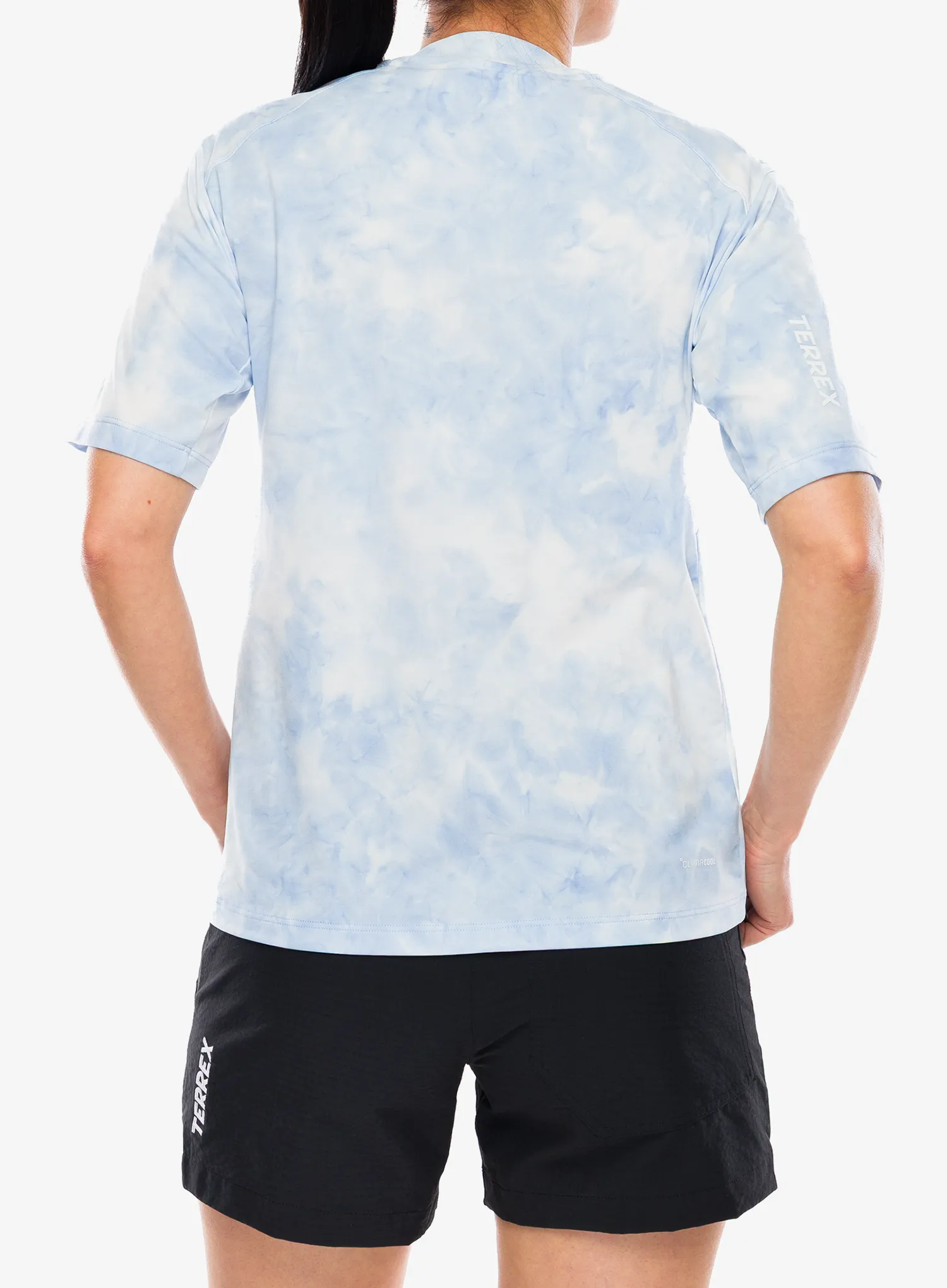 Дамска тениска adidas TERREX Multi Spray Dye T-Shirt - white/glow blue