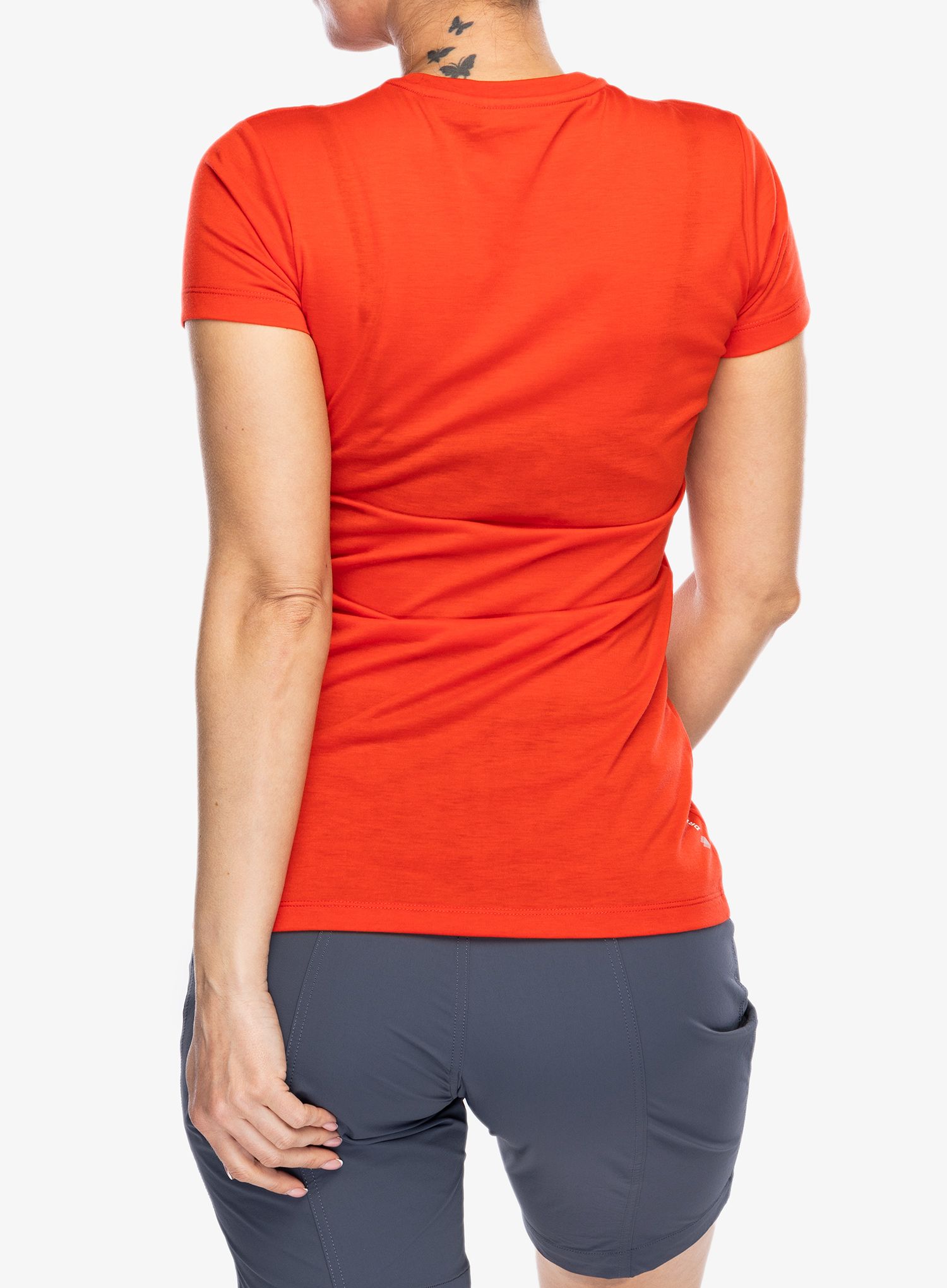 Дамска тениска Salewa Solid Dry S/S Tee - flame new logo