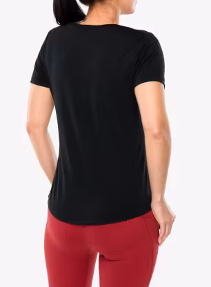Дамска тениска Smartwool Active Ultralite V-Neck Short Sleeve - black