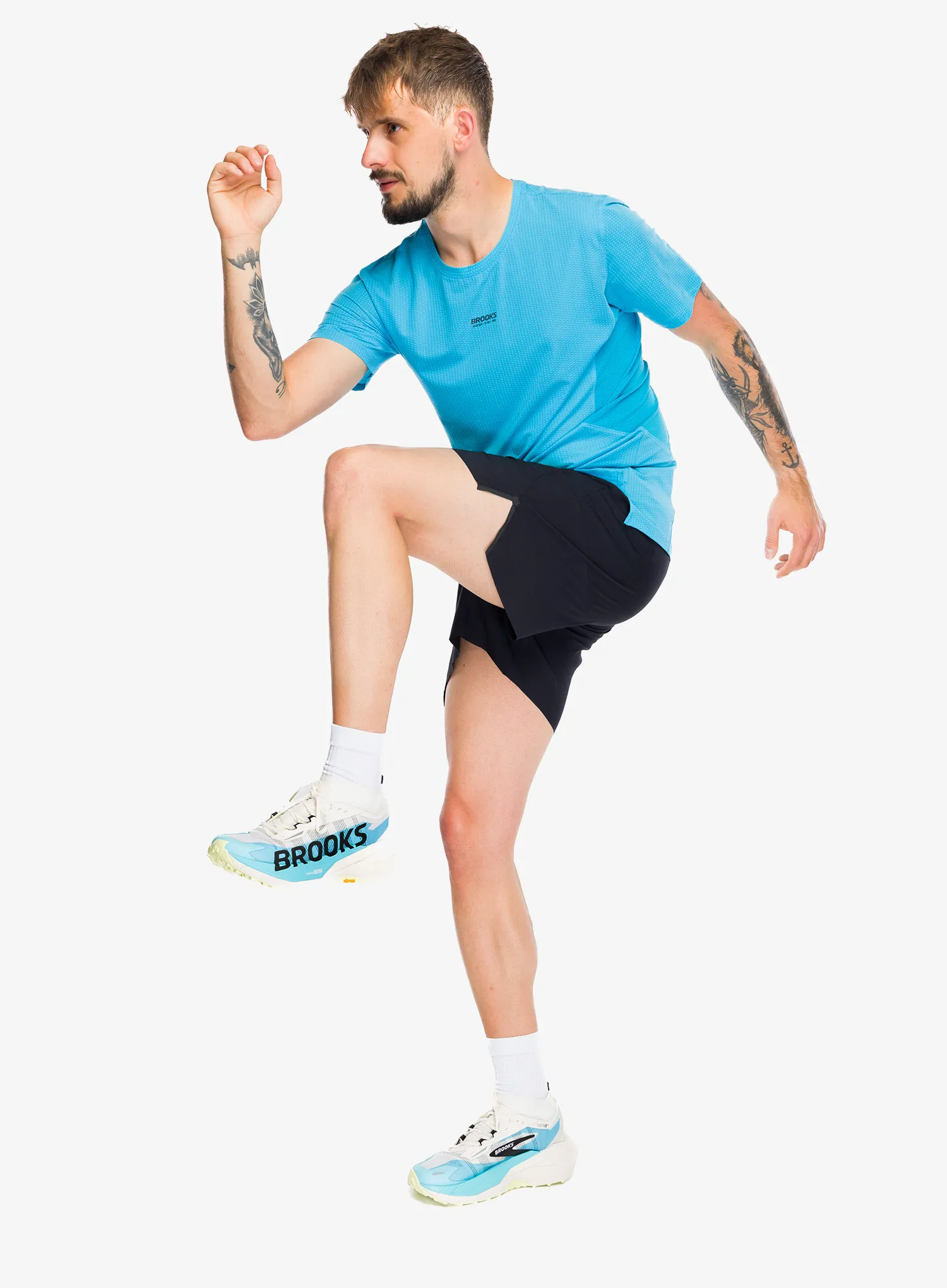 Тениска за бягане Brooks High Point Short Sleeve 2.0 - blazing blue/atomic blue