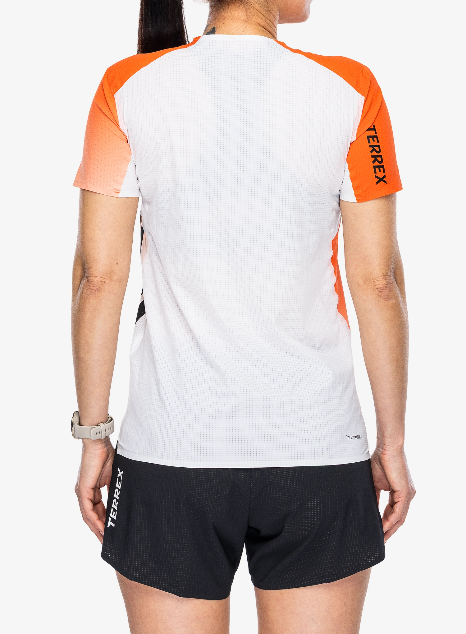 Дамска тениска за бягане adidas TERREX Xpr Pro Tee - white/semi impact orange