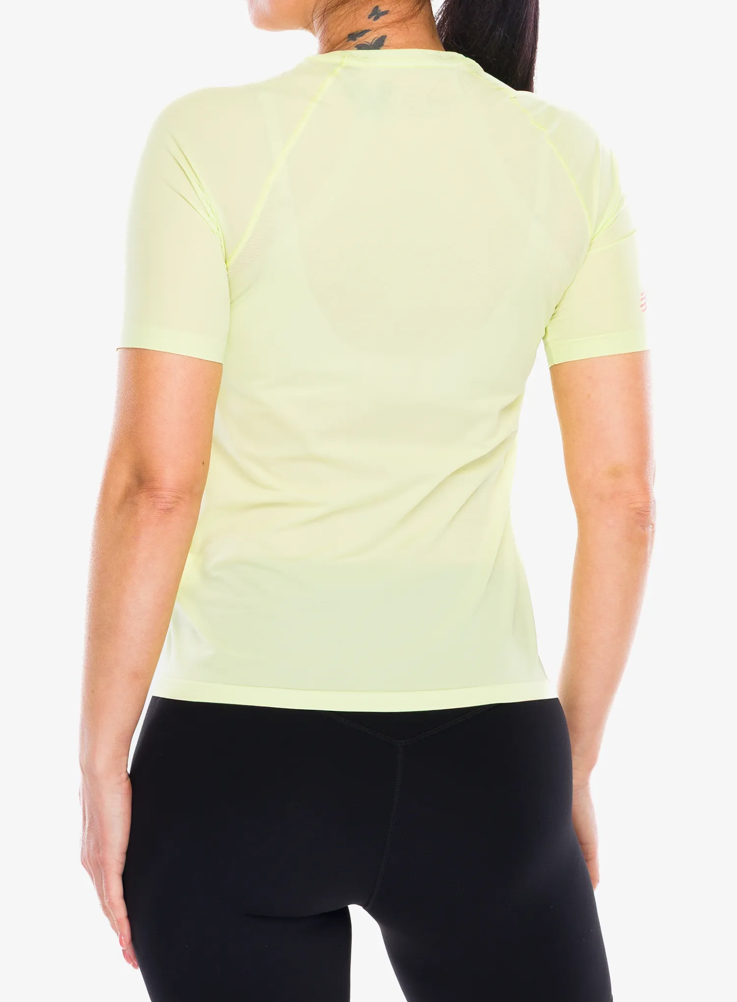 Дамска тениска за бягане Compressport Trail Racing S/S Tshirt - shadow lime
