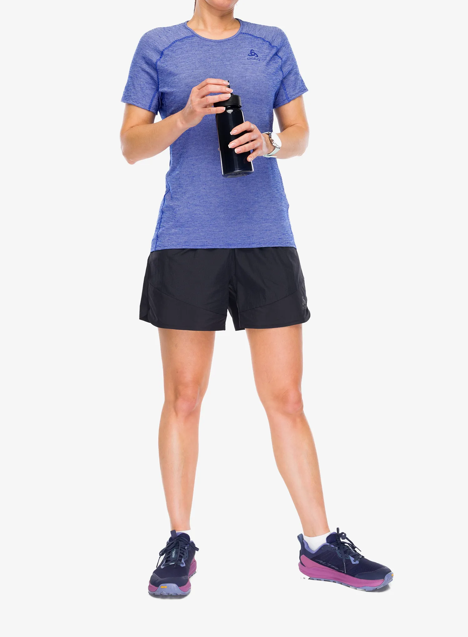 Дамска тениска за бягане Odlo X-Alp PW 115 T-Shirt Crew Neck S/S - dazzling blue melange