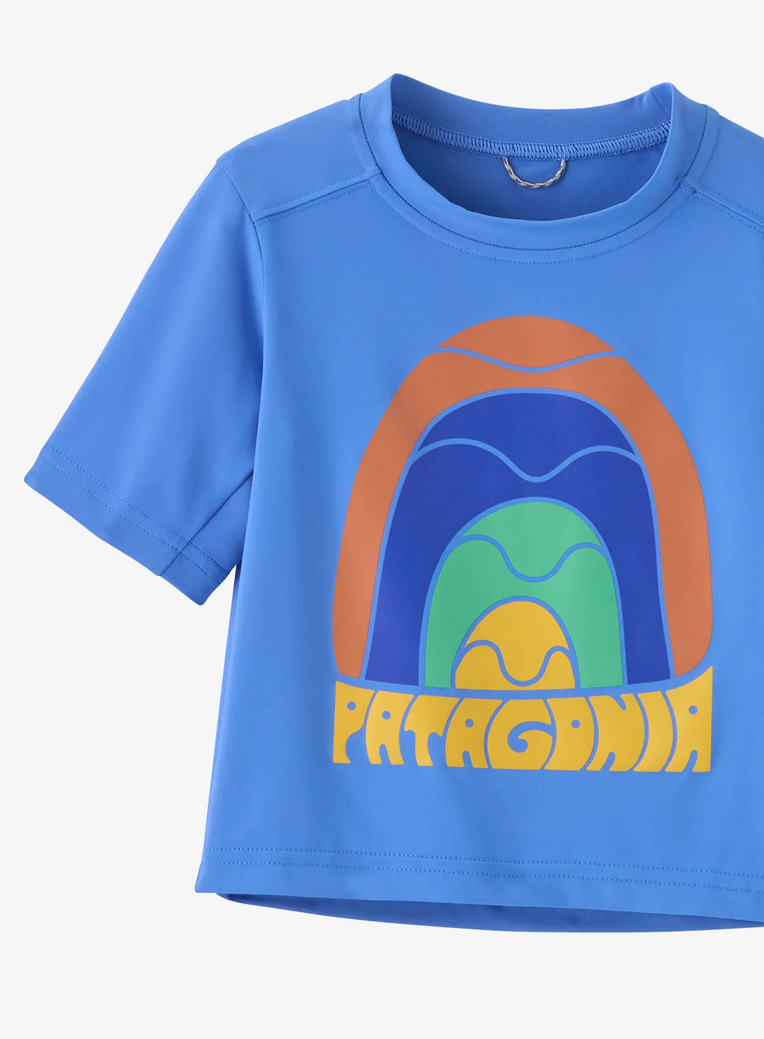 Детска тениска Patagonia Cap SW T-Shirt - rainbow wave/abundant blue