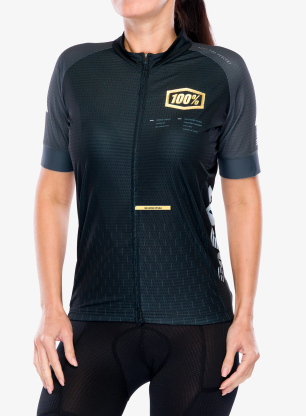 Тениска за колоездене 100% Exceeda Jersey - black/charcoal