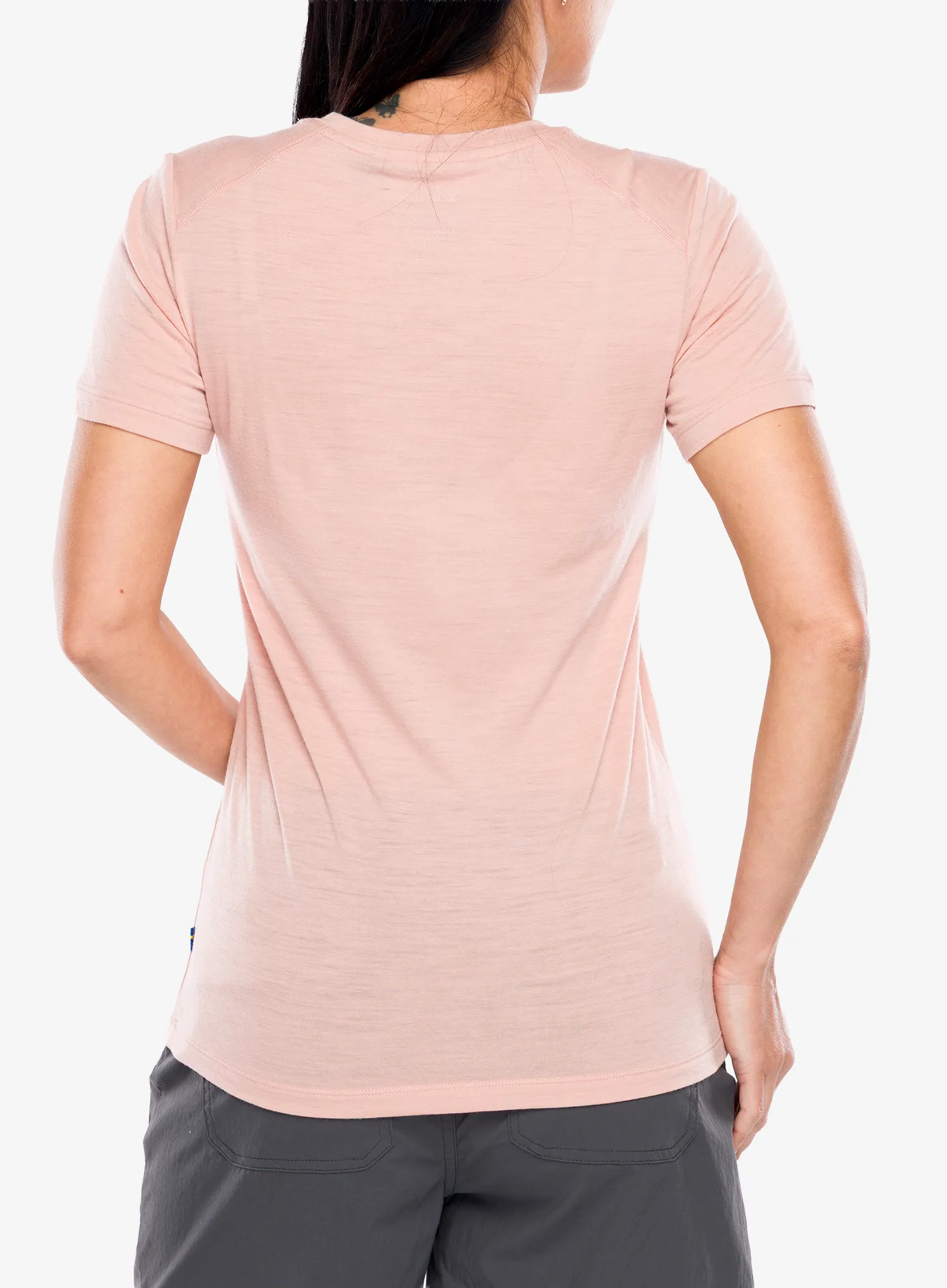 Дамска тениска мерино Fjallraven Abisko Wool Fox SS - chalk rose/port