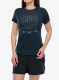 Дамска тениска мерино Odlo Merino Tencel Hyper Map Crew Neck S/S - dark sapphire melange