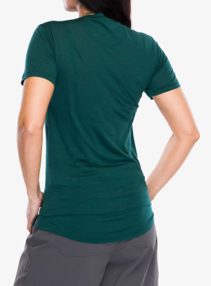 Дамска тениска мерино Patagonia Cap Cool Merino Graphic Shirt - strata stripe/cascade green