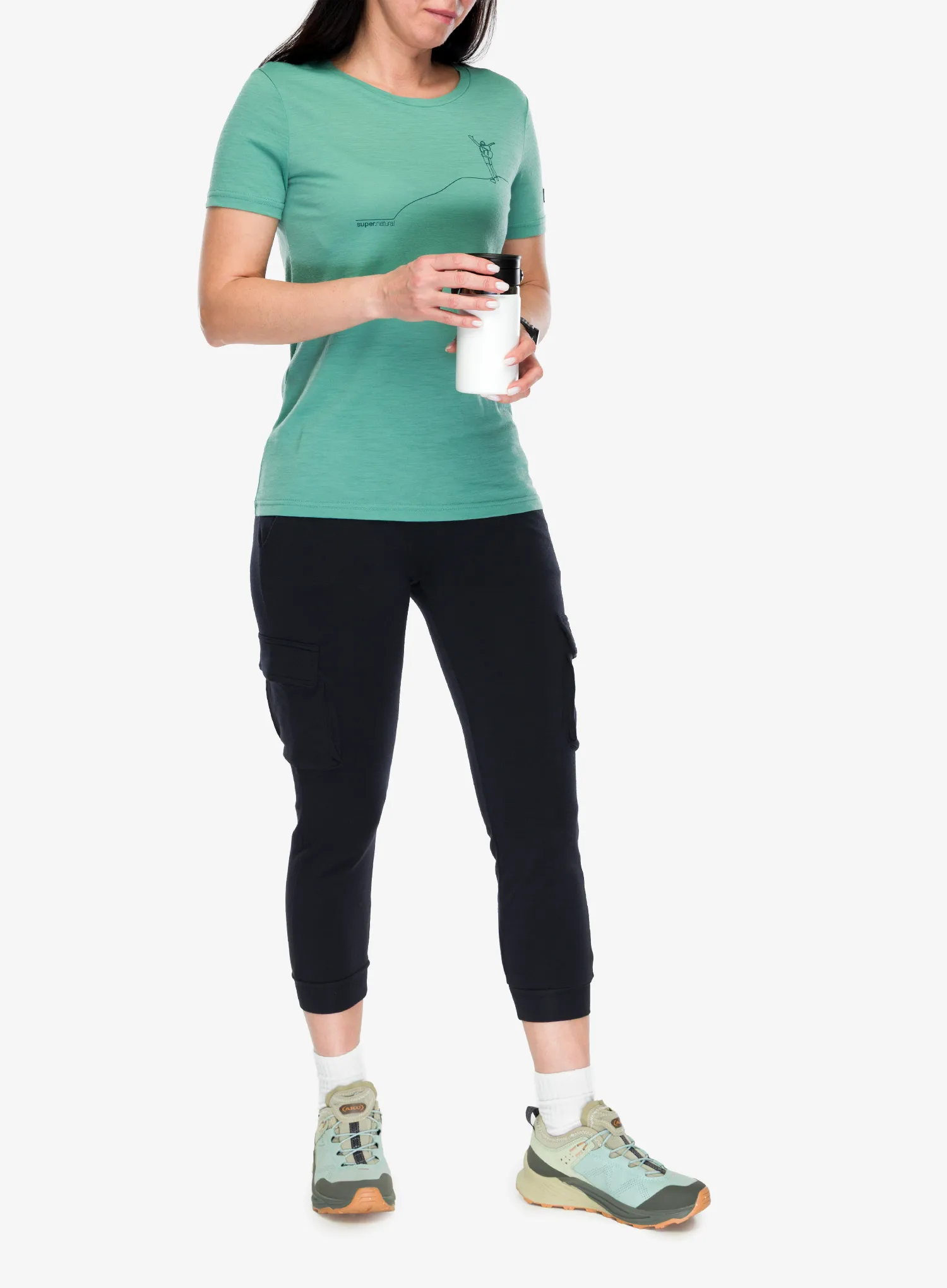 Дамска тениска мерино Super.natural Berggluck Tee - lagoon green/pacific