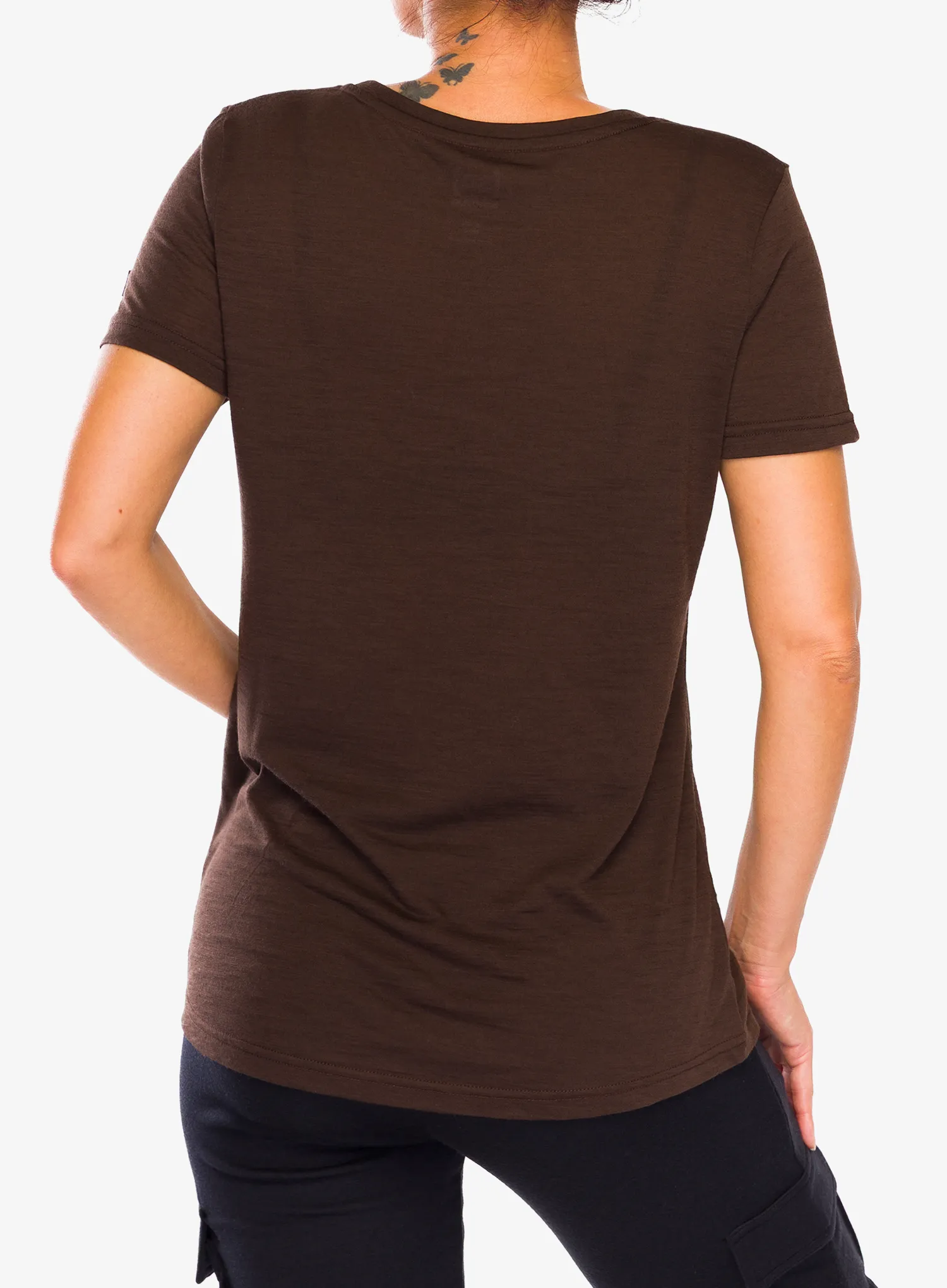 Дамска тениска мерино Super.natural Teabag World Tee - chocolate bean/feather grey