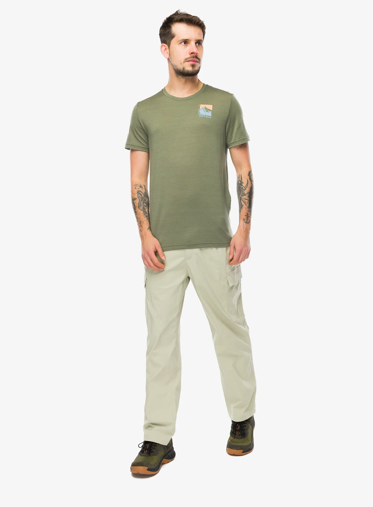 Тениска мерино Devold Classic Summit Tee - lichen