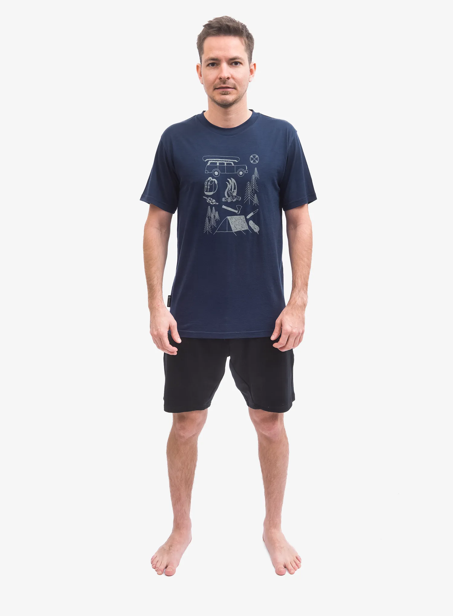 Тениска мерино Sensor Merino Active Outside Tee SS - deep blue