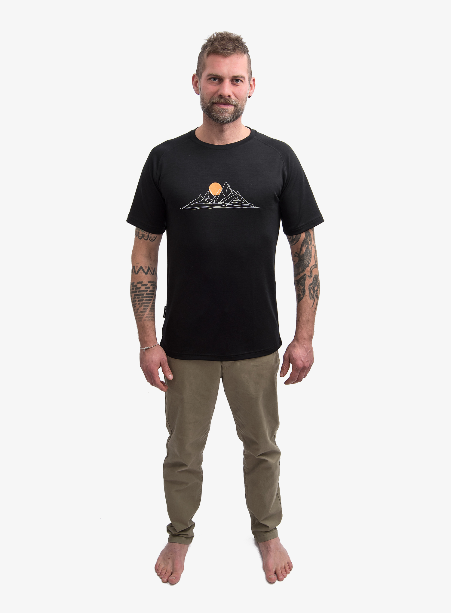 Тениска мерино Sensor Merino Blend Moon SS Tee - black