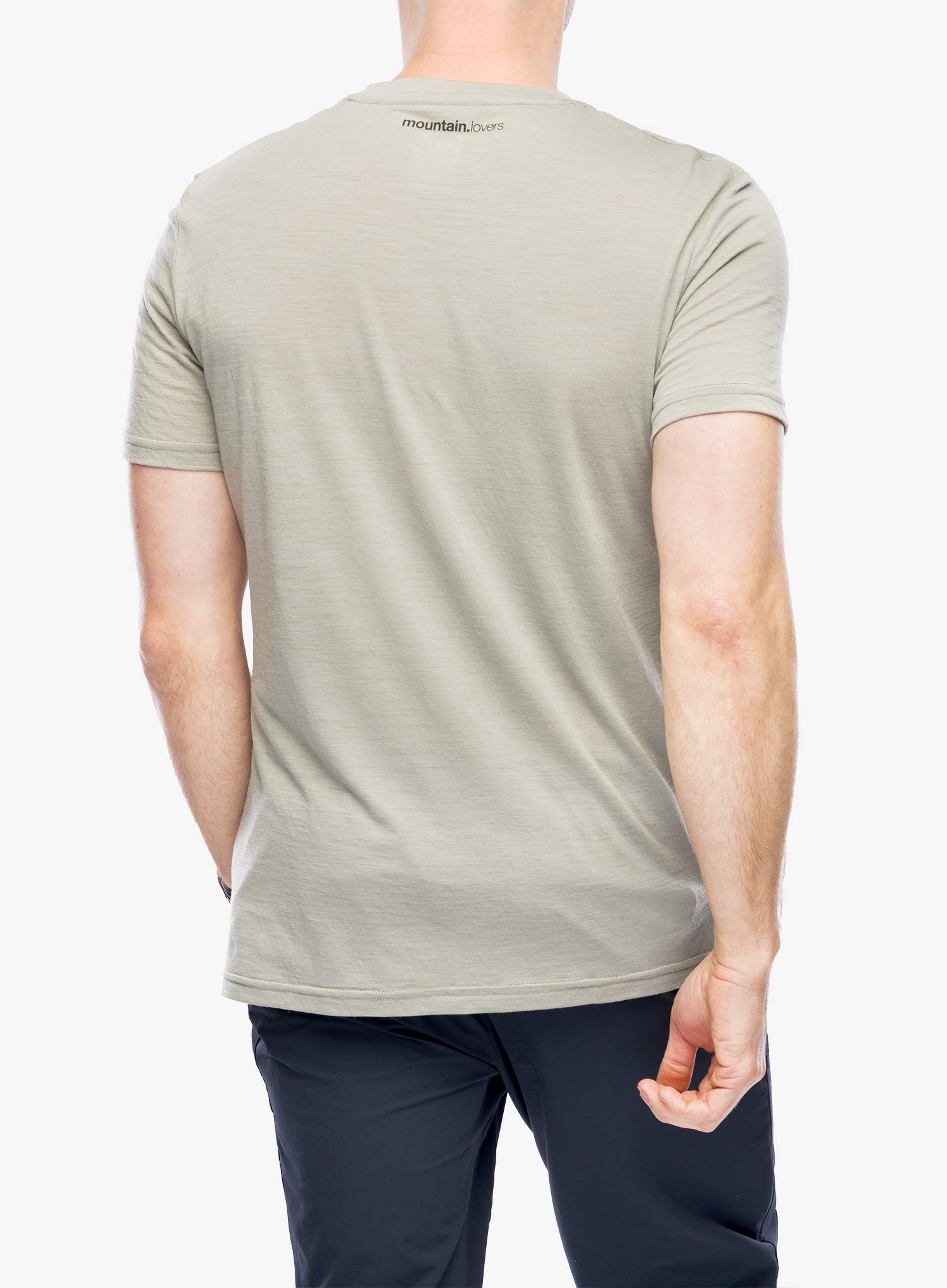 Тениска мерино Super.natural 7 Peaks Tee - dried sage/black ink