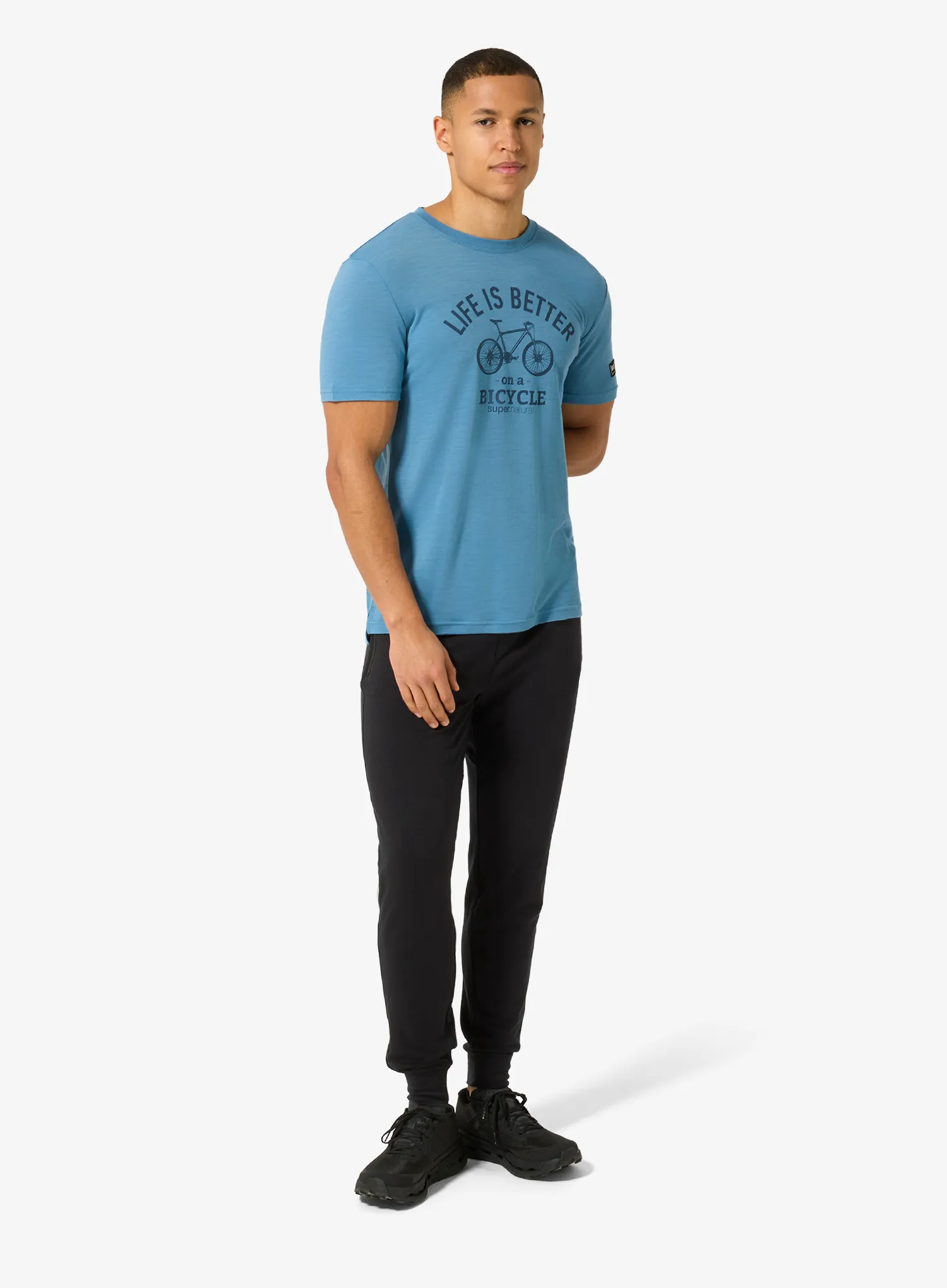 Тениска мерино Super.natural Better Bike Tee - blue heaven/ocean blue