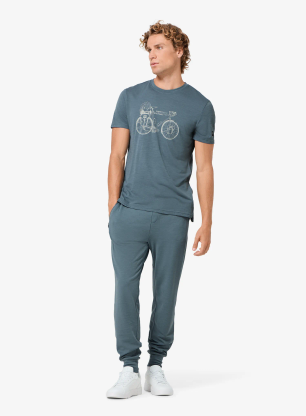 Тениска мерино Super.natural Wander Wheel Tee - stormy weather/feather grey