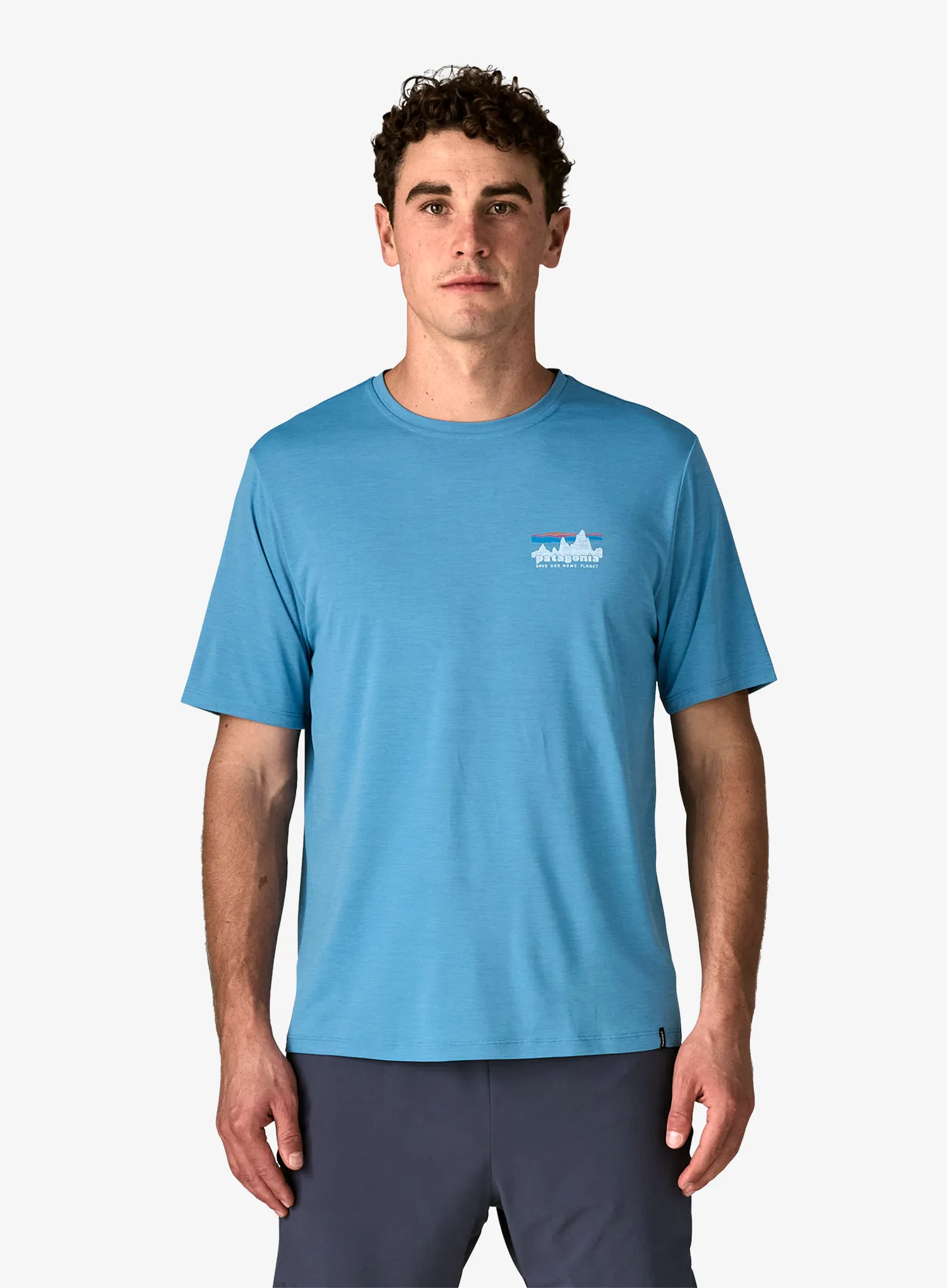Тениска Patagonia Cap Cool Daily Shirt 73 Skyline - shore blue/l.shore blue x-dye