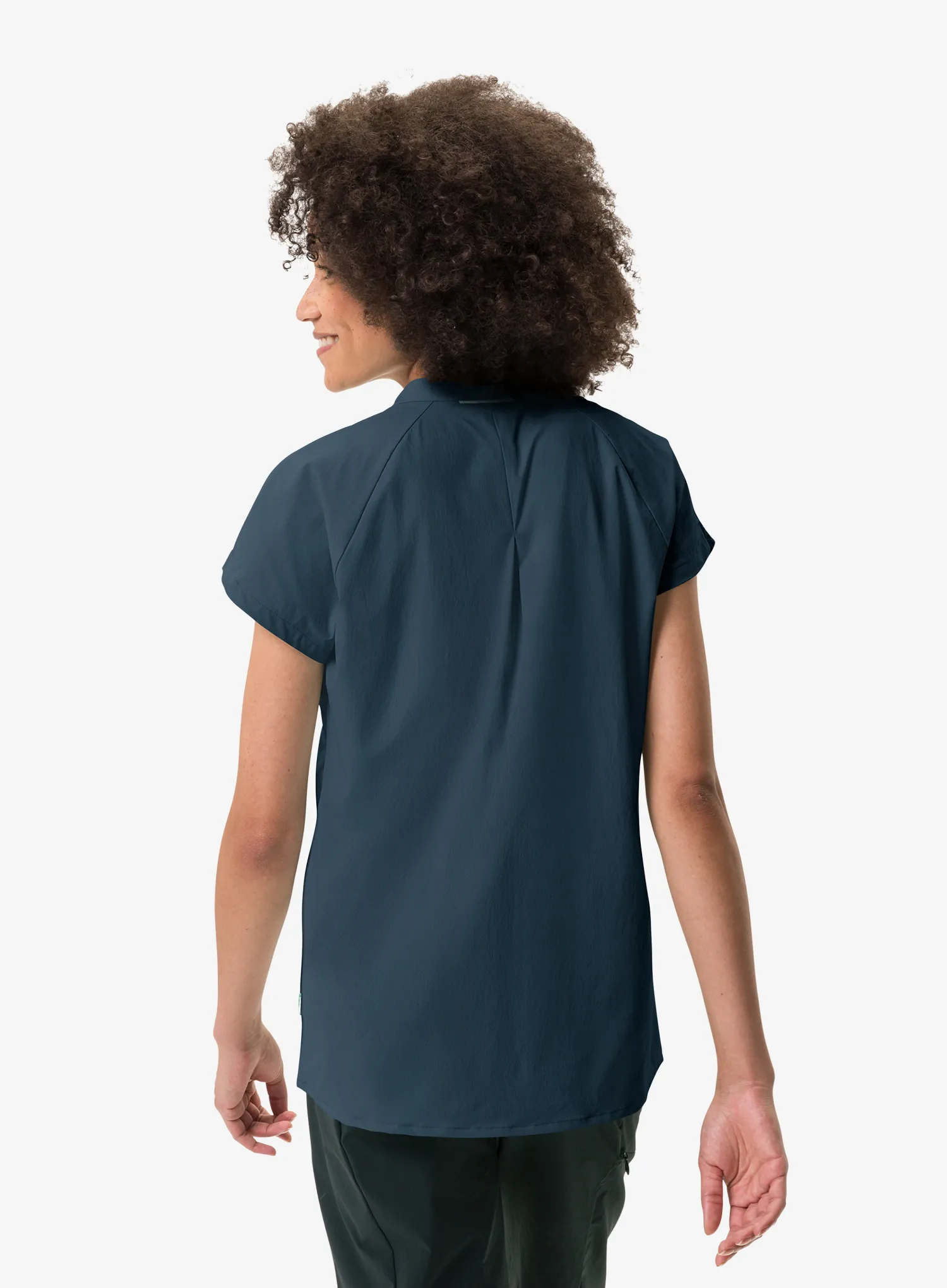 Дамска тениска с яка Vaude Yaras SL Shirt II - dark sea uni