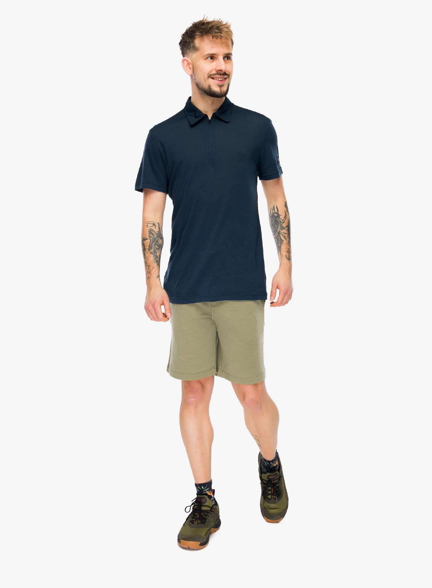 Тениска с яка Super.natural Zip Polo - blueberry