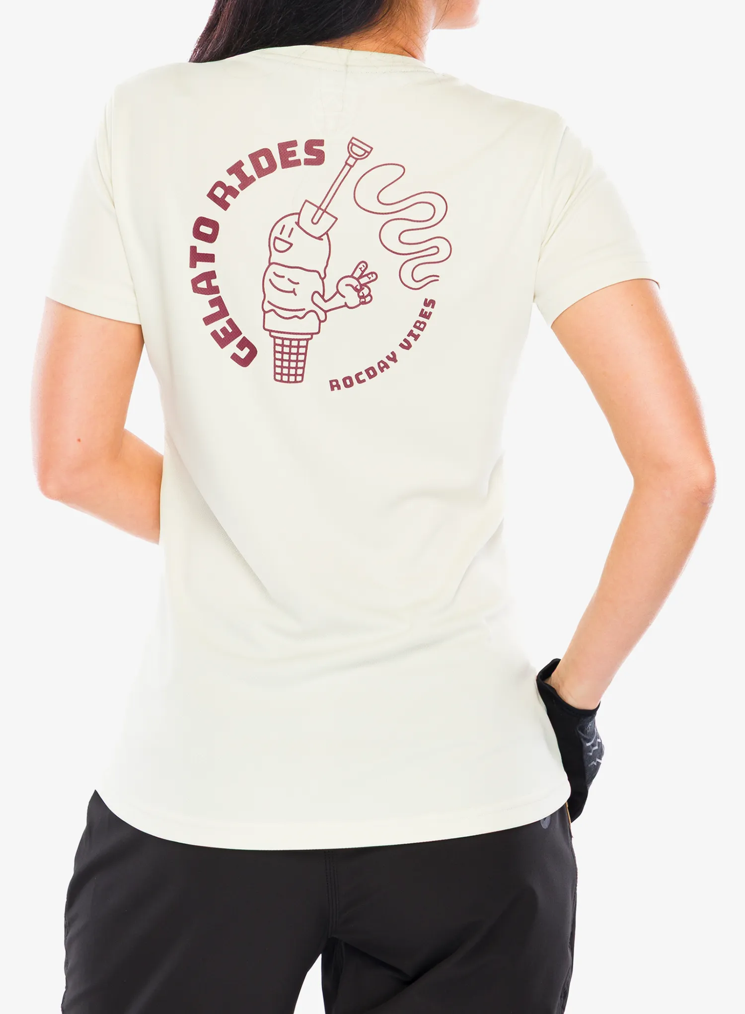 Дамска велосипедна тениска Rocday Gelato Short Sleeve - beige