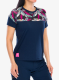 Дамска велосипедна тениска Sensor Helium Jersey S/S - deep blue/leaves