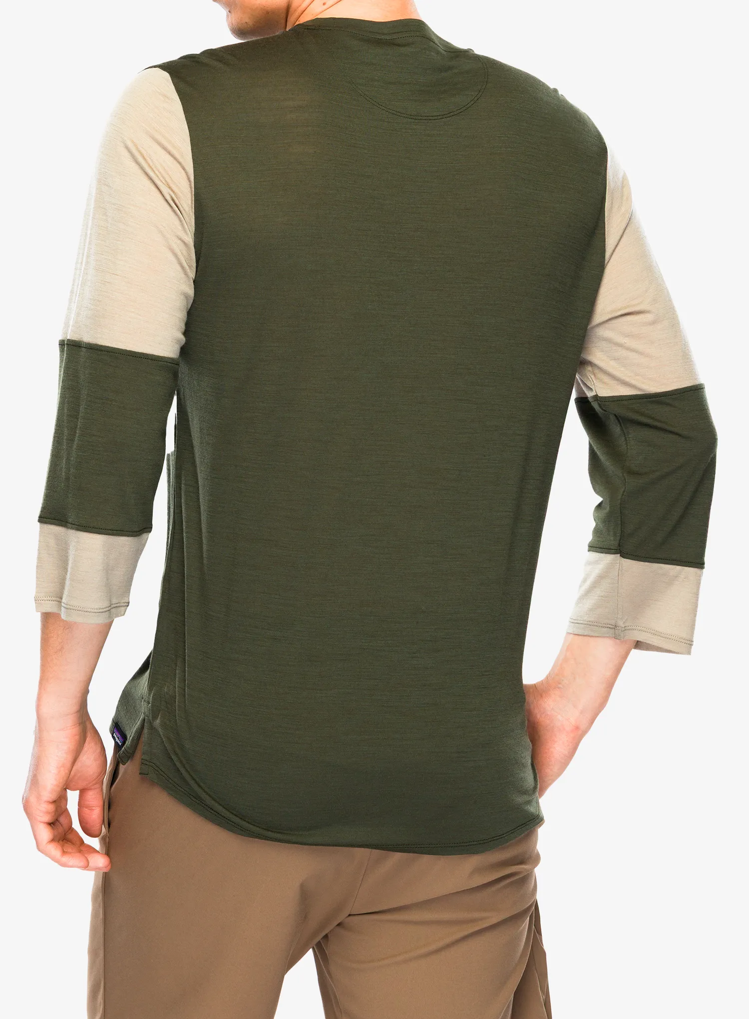Велосипедна тениска Patagonia Merino 3/4 Sleeve Bike Jersey - pine needle green