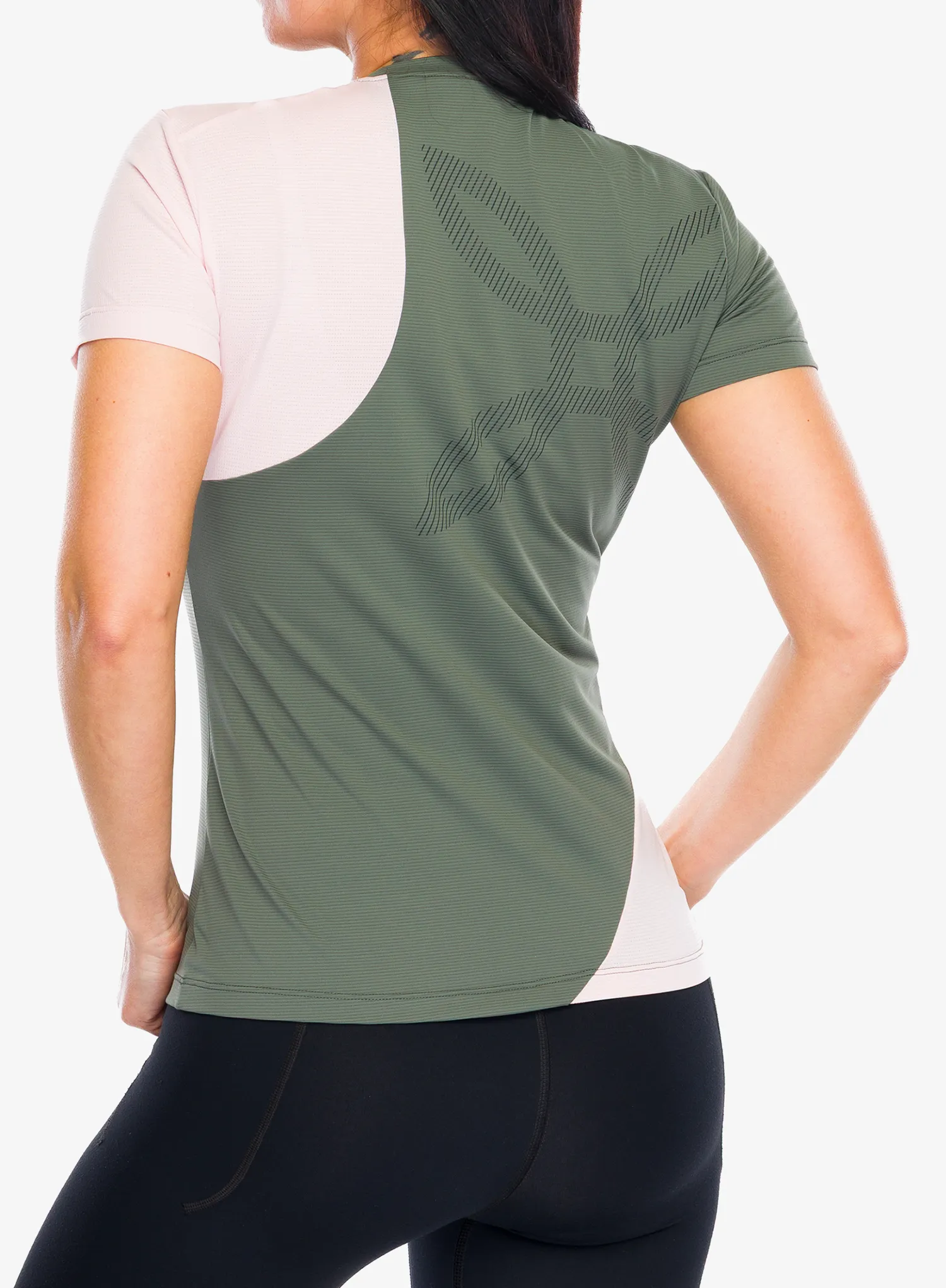 Дамска бързосъхнеща тениска Montura Mix-Up T-Shirt - sage green/light rose