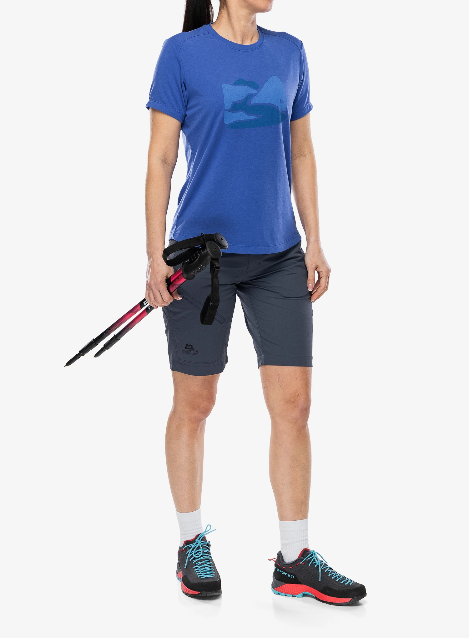 Дамска бързосъхнеща тениска Mountain Equipment Headpoint Graphic Tee - vivid blue