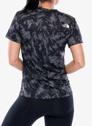 Дамска бързосъхнеща тениска The North Face Flex S/S Tee Reg Aop - tnf black waterfall prizm