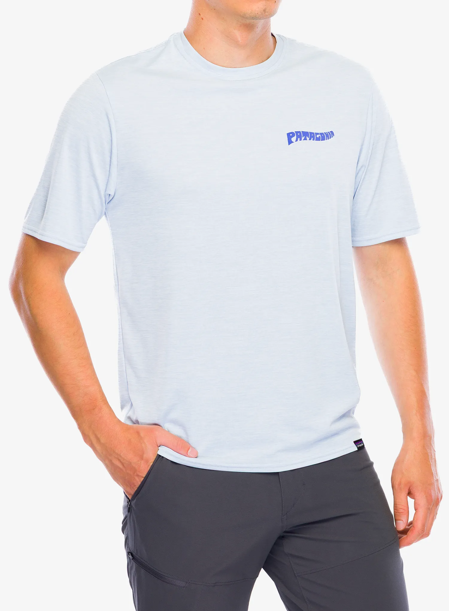 Бързосъхнеща тениска Patagonia Cap Cool Daily Graphic Shirt Waters - forgotten island/fleck blue