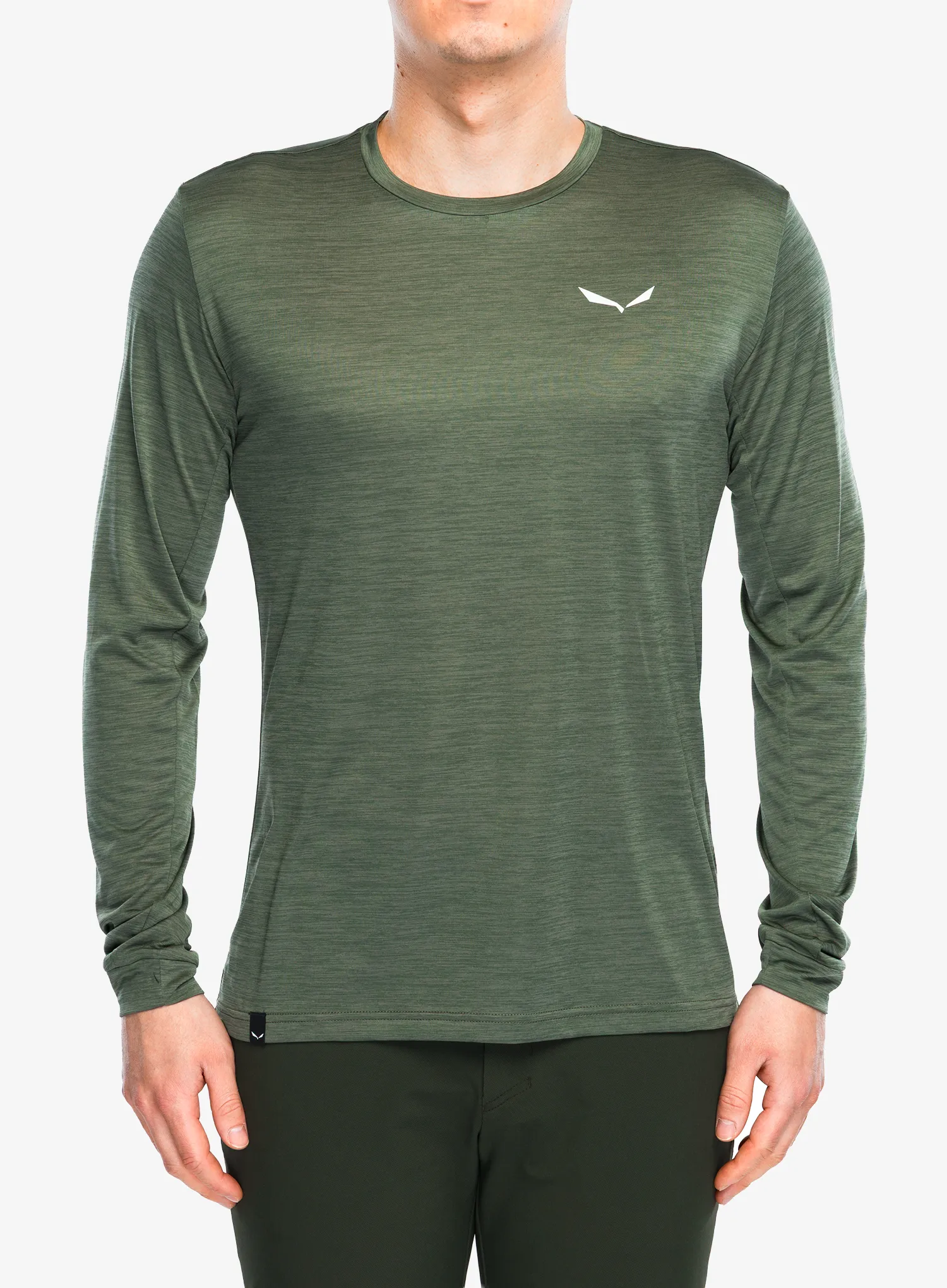 Тениска с дълъг ръкав Salewa Puez Melange Dry L/S Tee - faded green