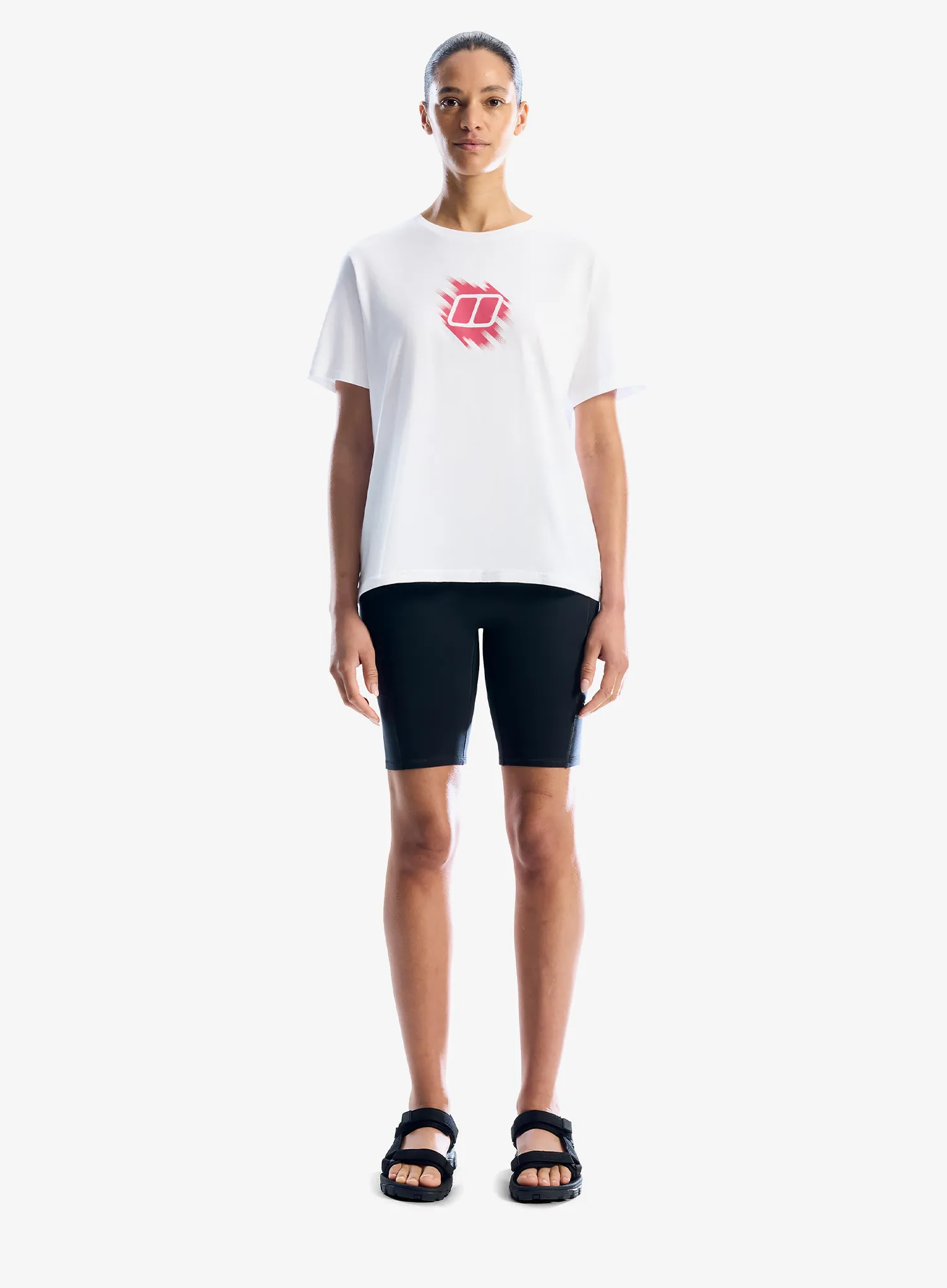 Дамска тениска с щампа Berghaus Sketched Blocks Essential Tee Af - pure white