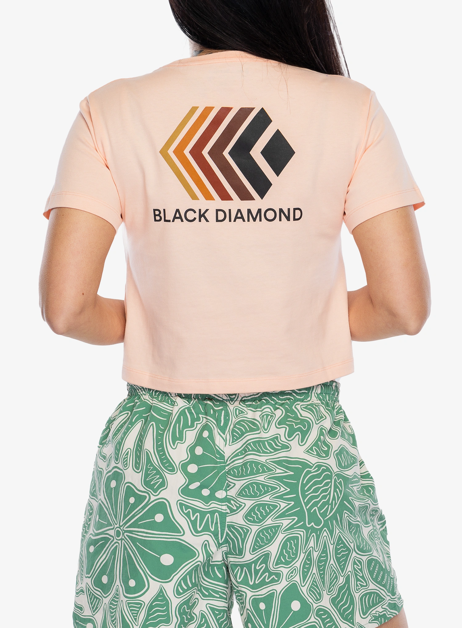 Дамска тениска с щампа Black Diamond Faded Crop SS Tee - alpine sunrise