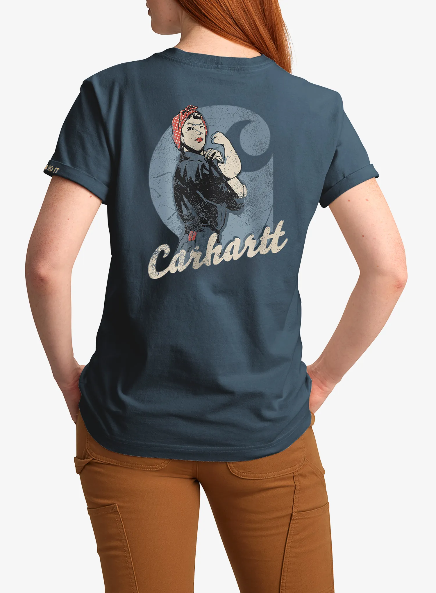 Дамска тениска с щампа Carhartt Dearborn Loose Rosie T-Shirt - iron blue
