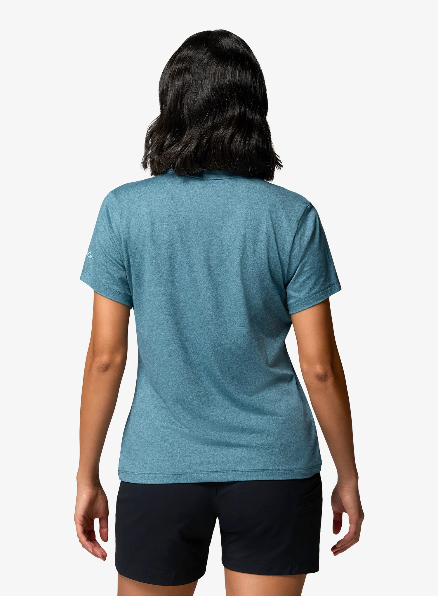 Дамска тениска с щампа Columbia Parsons Point S/S Graphic Tee - everblue heather/gem focused