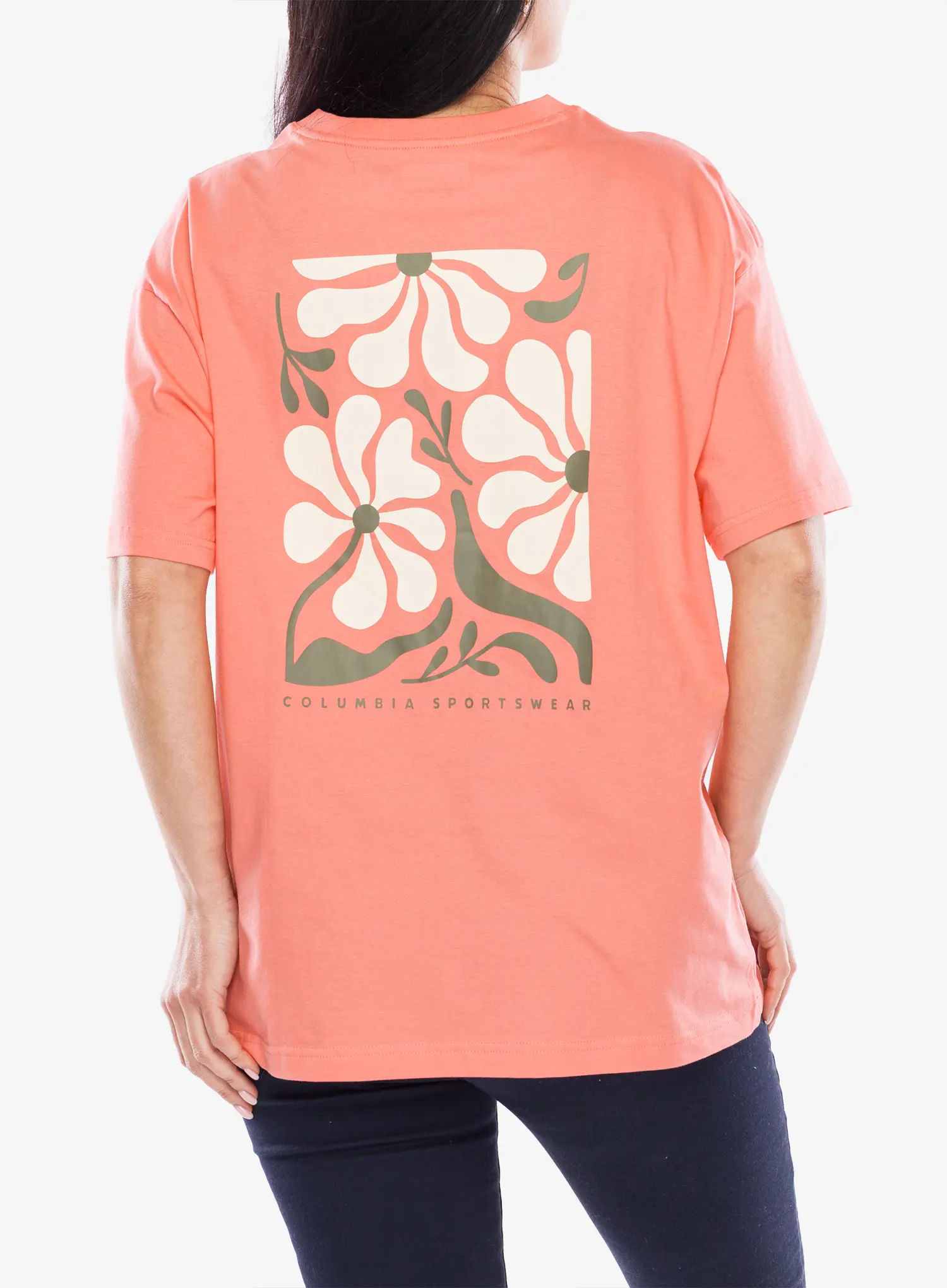 Дамска тениска с щампа Columbia Rolling Bend Graphic Oversized Tee - alpenglow/floral fun