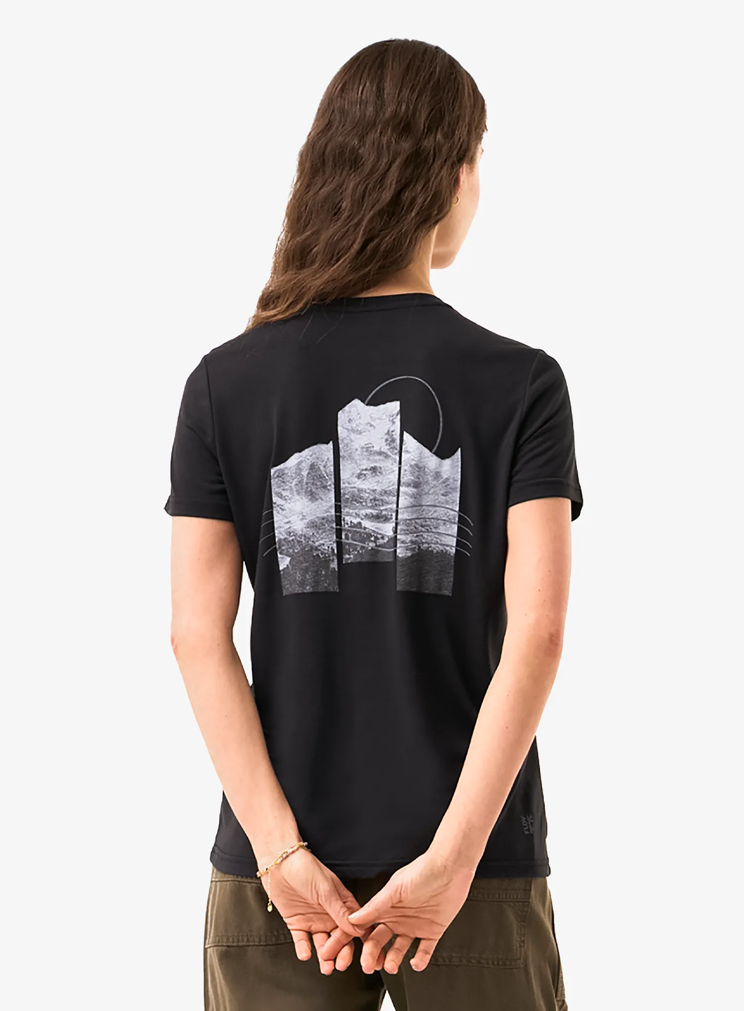 Дамска тениска с щампа Flov Manresa - black/light grey