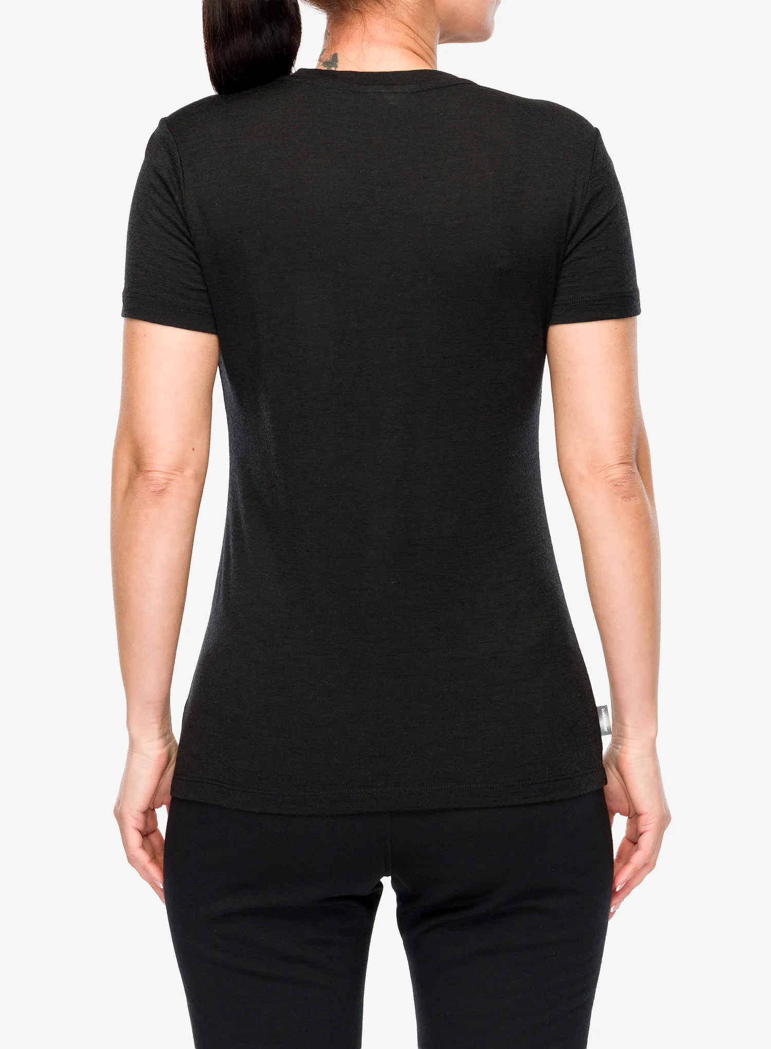 Дамска тениска с щампа Icebreaker Merino 150 Tech Lite III SS Tee Hike Path - black
