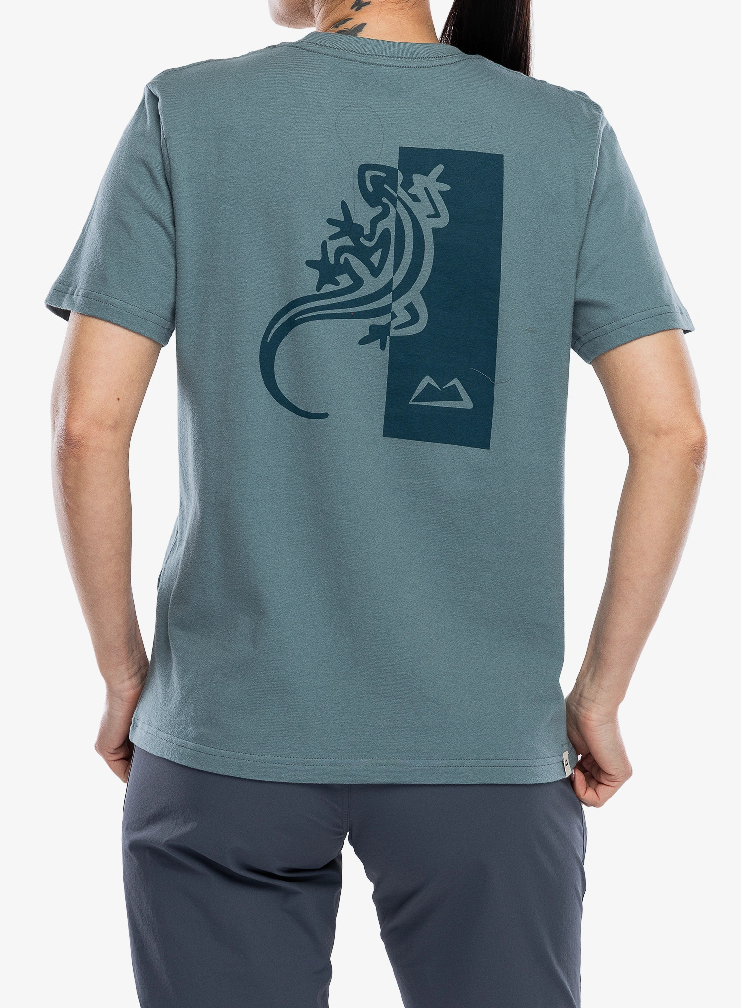 Дамска тениска с щампа Mountain Equipment Podus Tee - blue goblin 