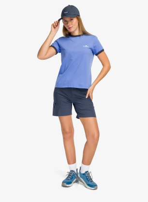 Дамска тениска с щампа Patagonia Fitz Roy Foothills Ringer Tee - diver blue