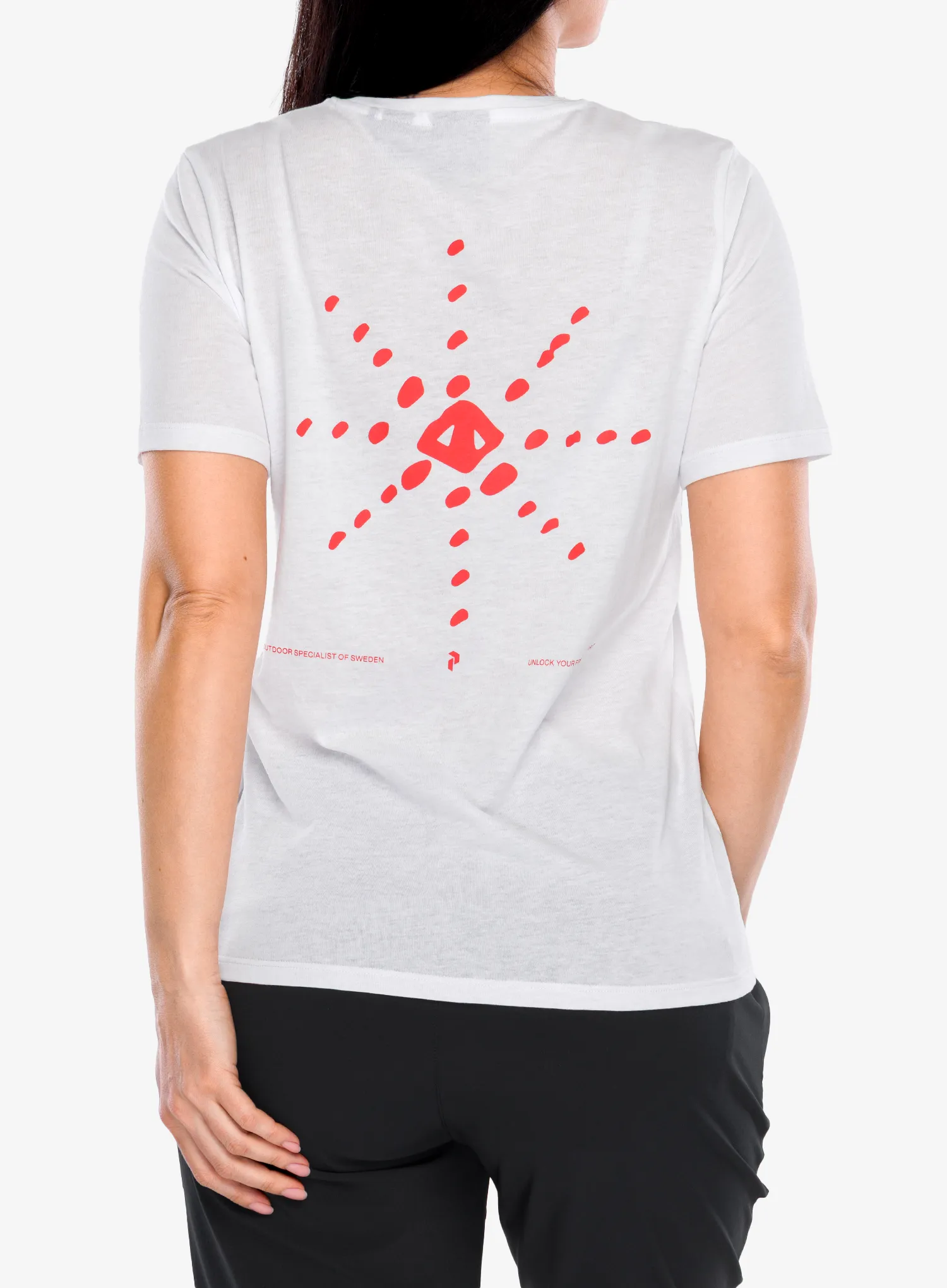 Дамска тениска с щампа Peak Performance Explore Graphic Tee - white