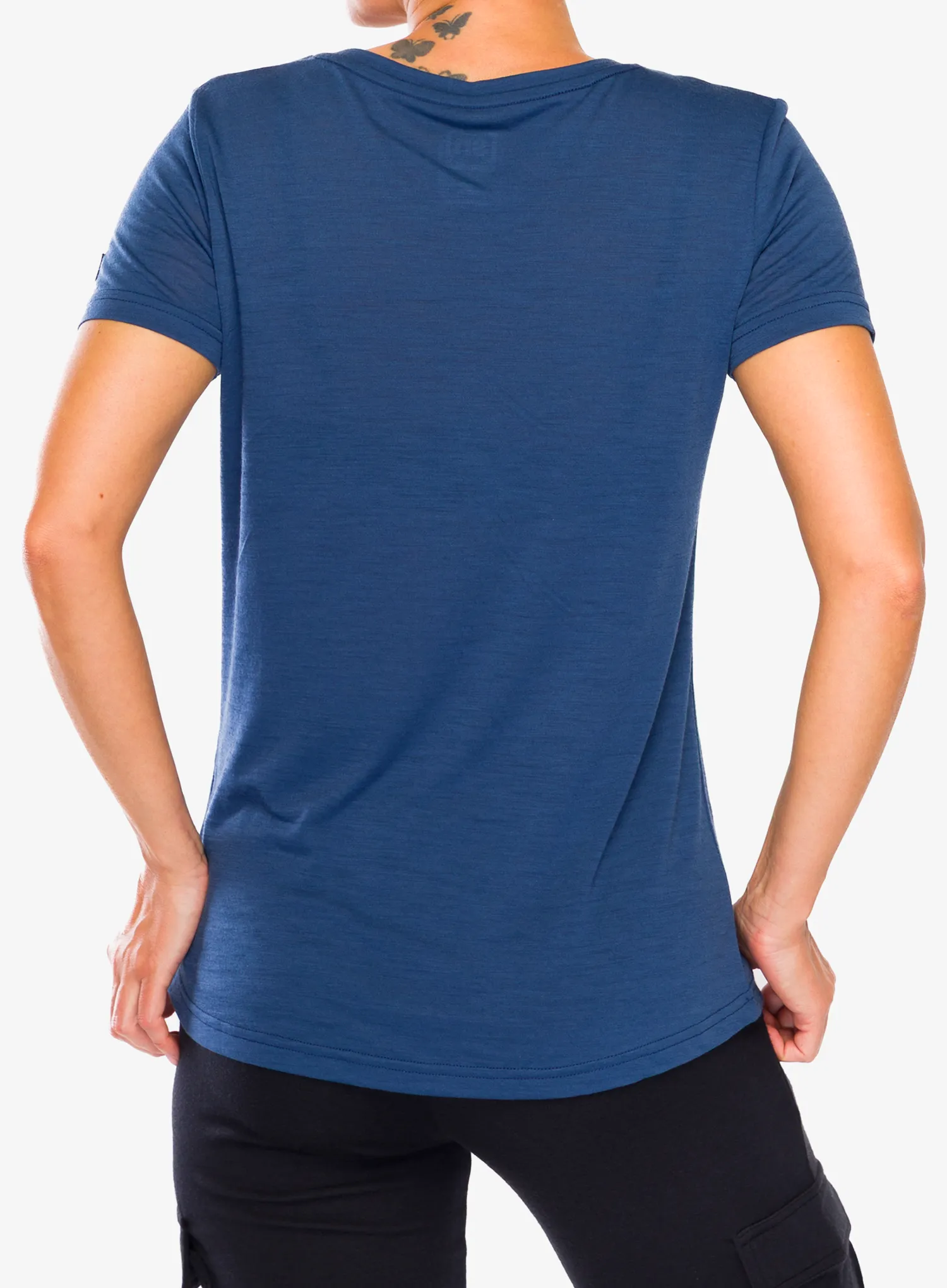 Дамска тениска с щампа Super.natural Tri Tee - ocean blue/feather grey