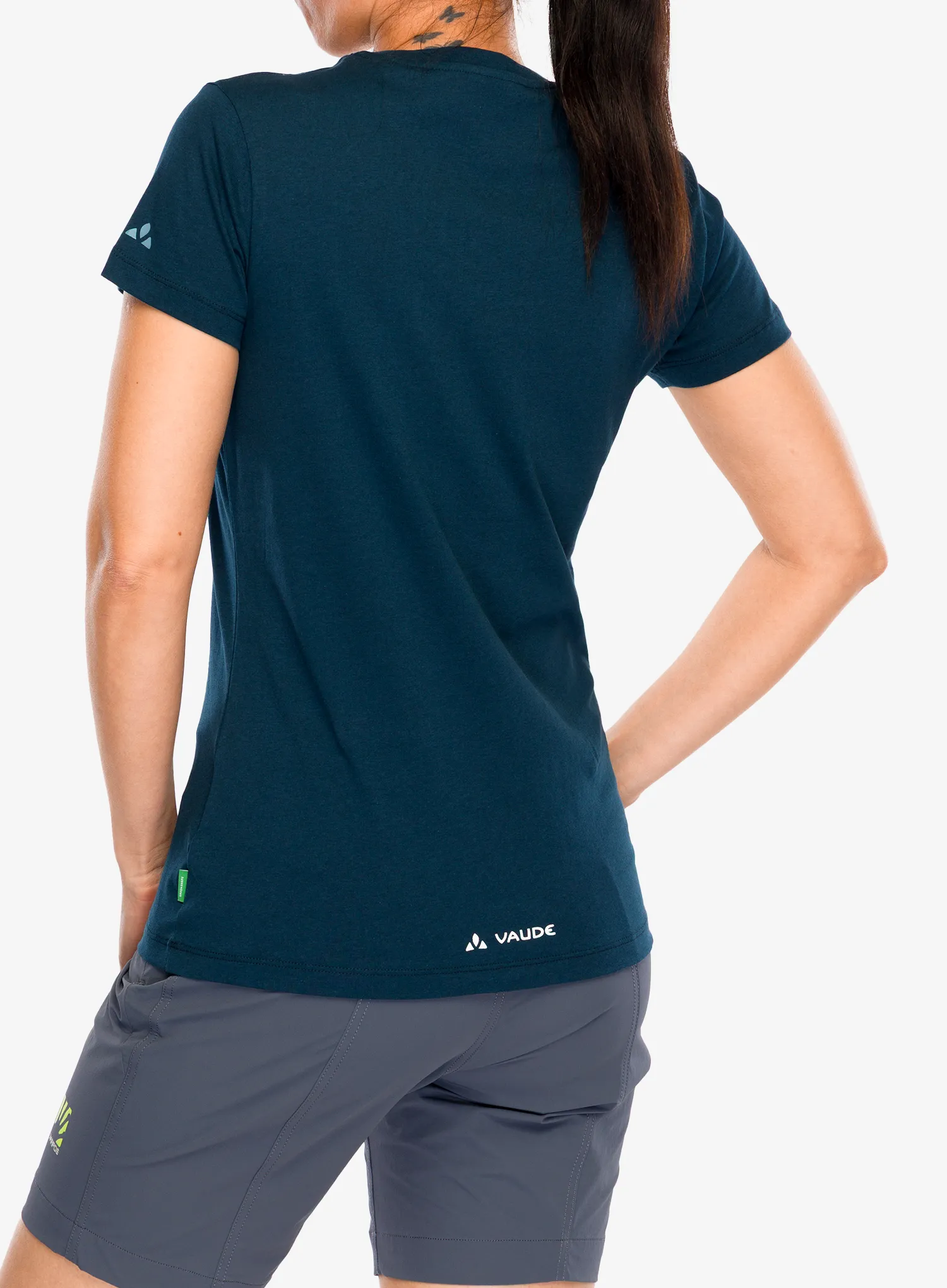 Дамска тениска с щампа Vaude Cyclist T-Shirt V - dark sea/blue