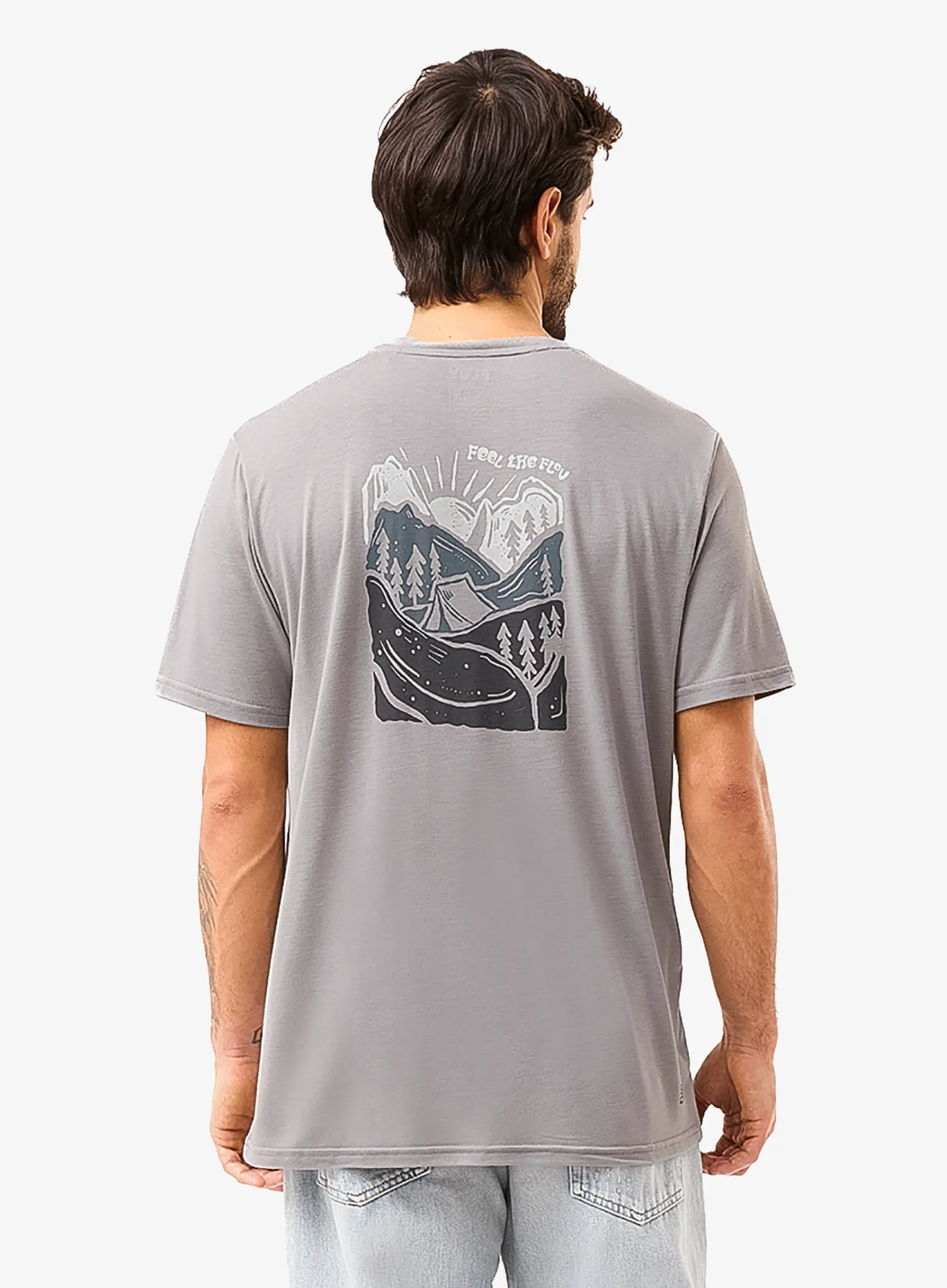 Тениска с щампа Flov Timberon - light grey/dark grey